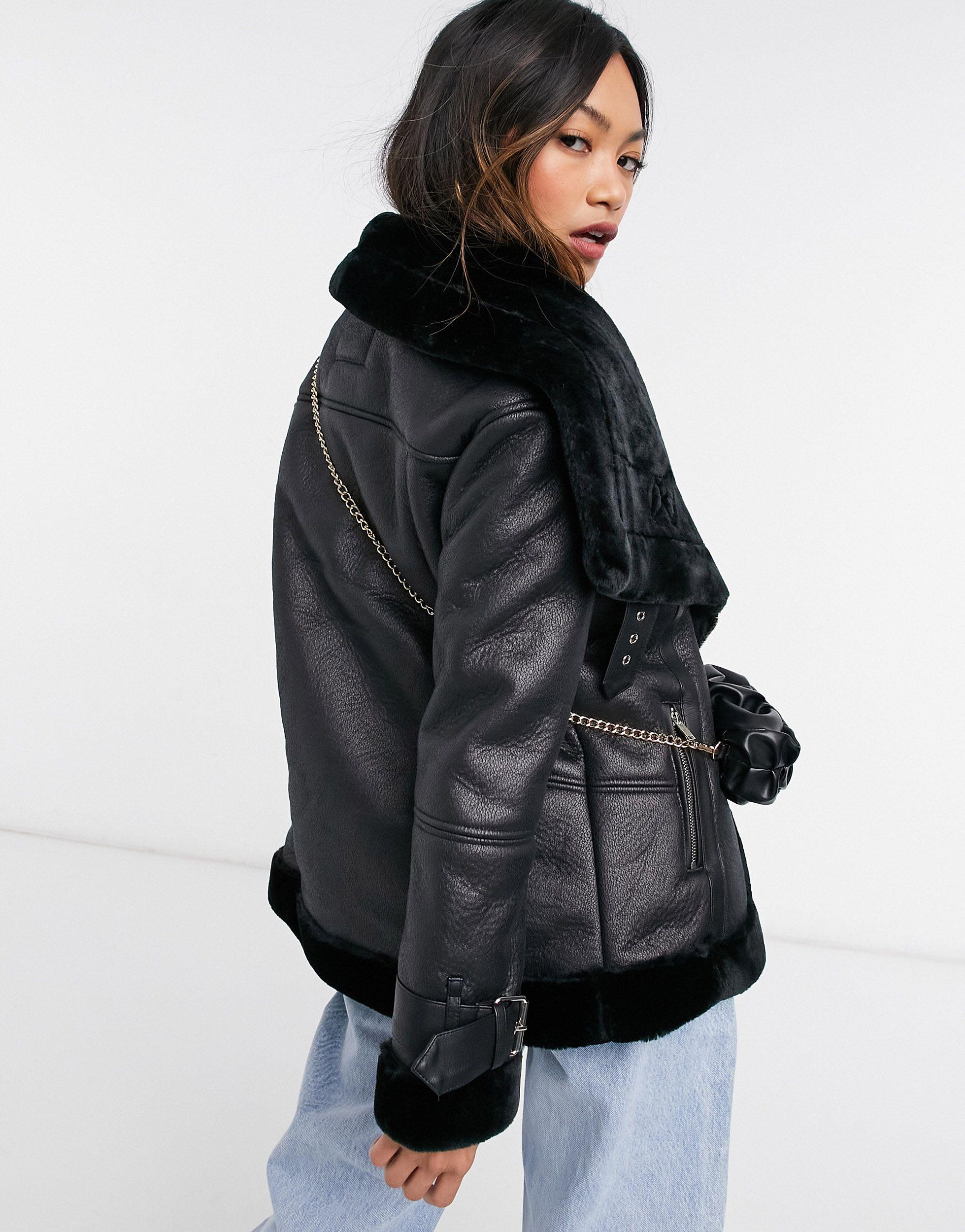 black faux suede fallaway jacket