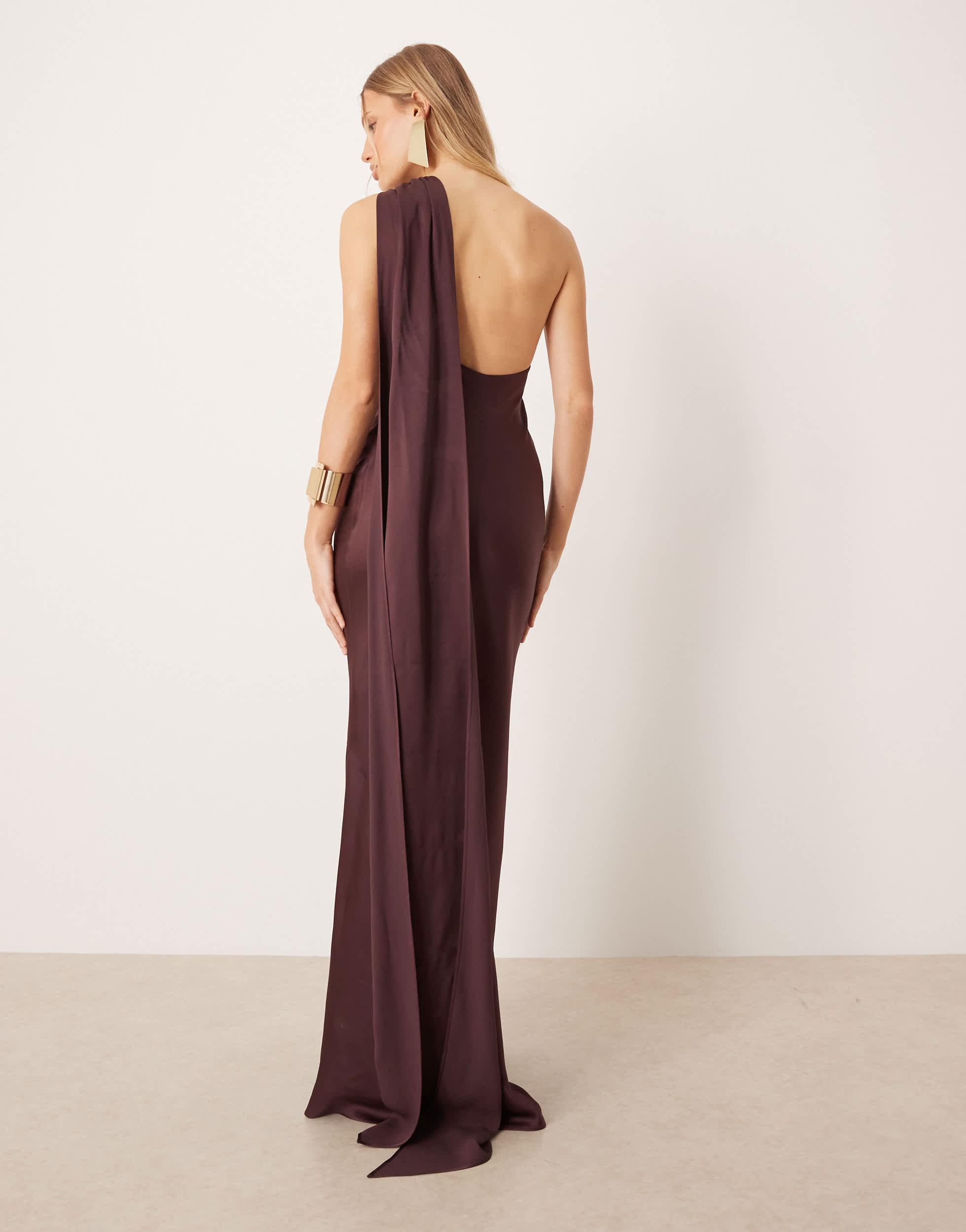 ruched bodycon dress brown Chocolate Long Sleeve Maxi Length:Regular (30 Inches) making it ideal for Tan Pnina Tornai, Love by