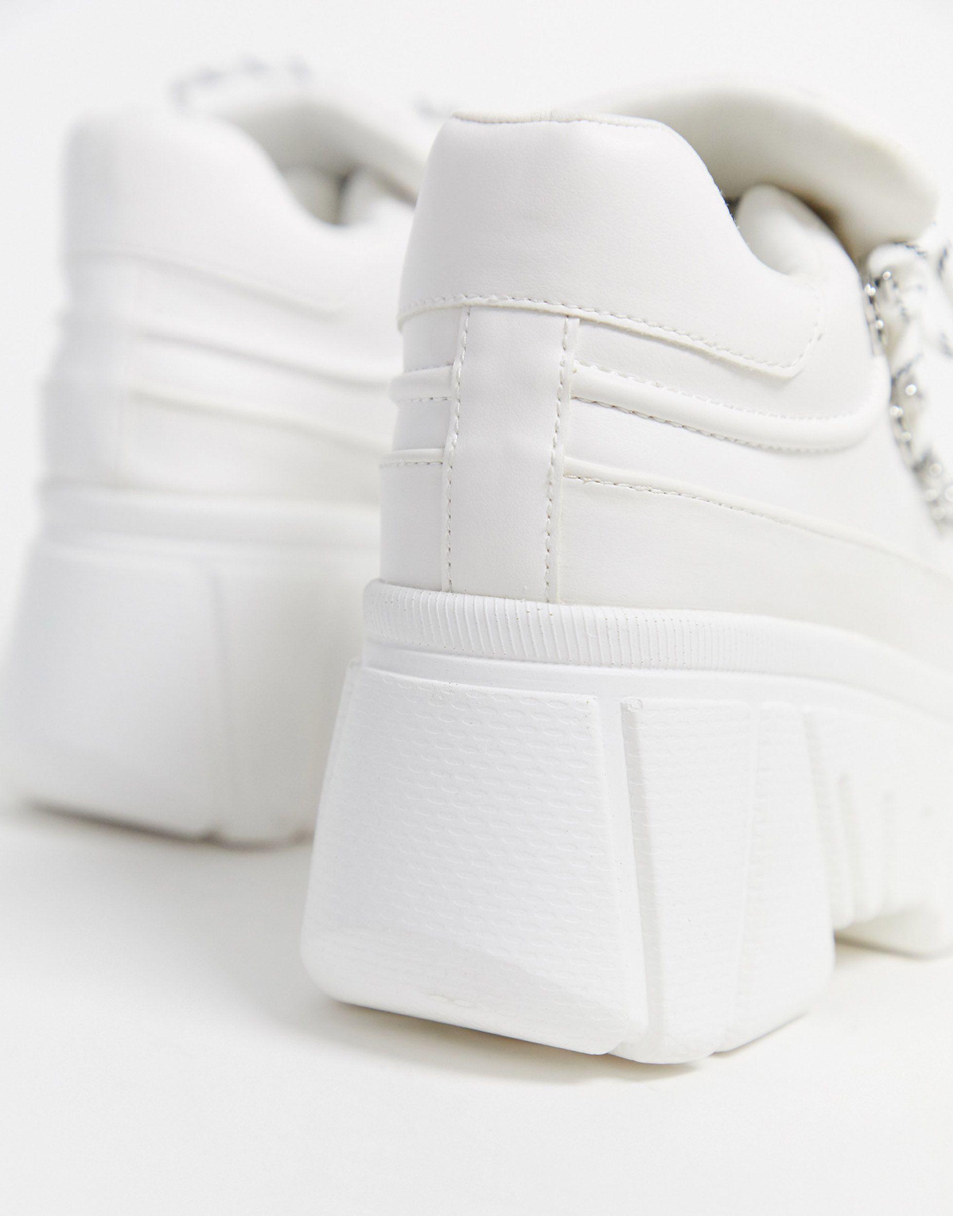 Bershka Super Chunky Sole Boots in White Lyst UK