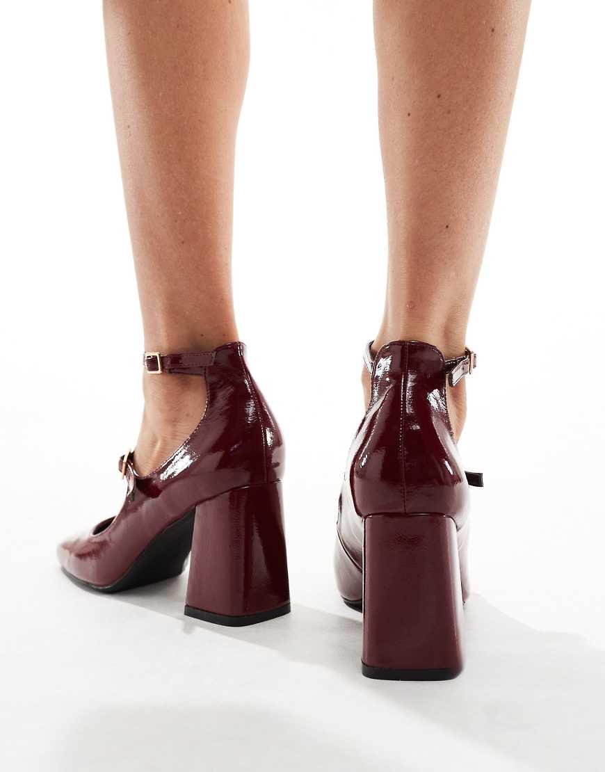 SIMMI Simmi Londonvinda Mid Block Heel Shoes With Straps in Brown Lyst UK