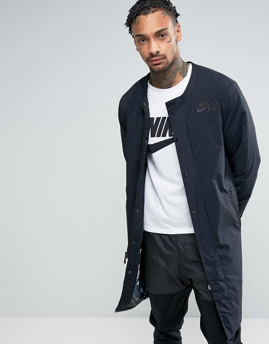 Nike Synthetic Air Longline Bomber Jacket In Black 830631010 for Men
