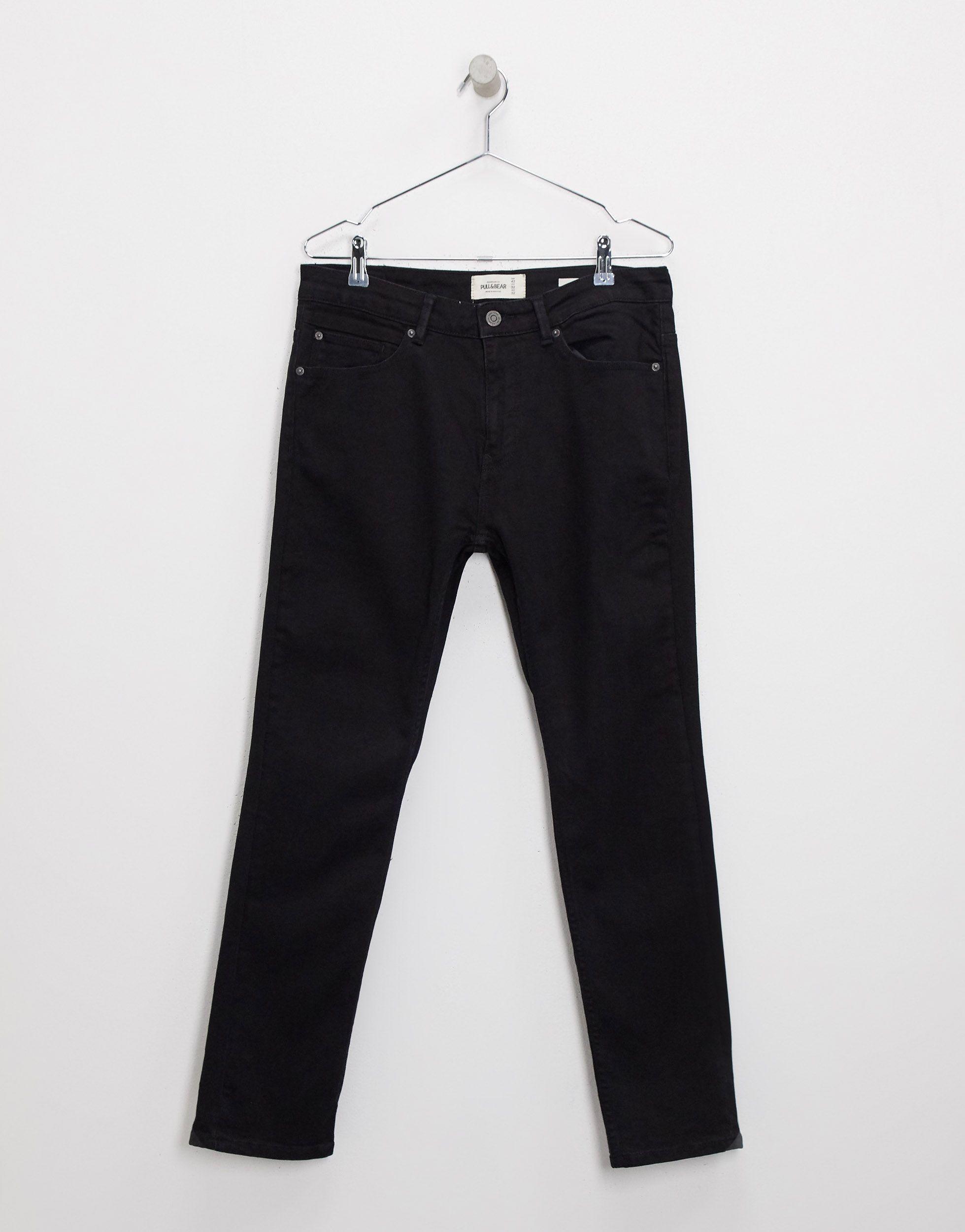 Pull&Bear Denim Slim Fit Jeans in Black for Men - Save 11% - Lyst