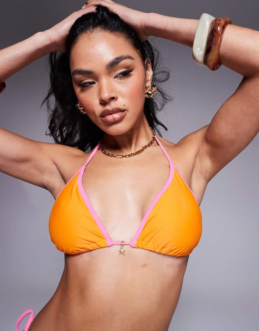 River Island Contrast Bikini in Orange Lyst UK