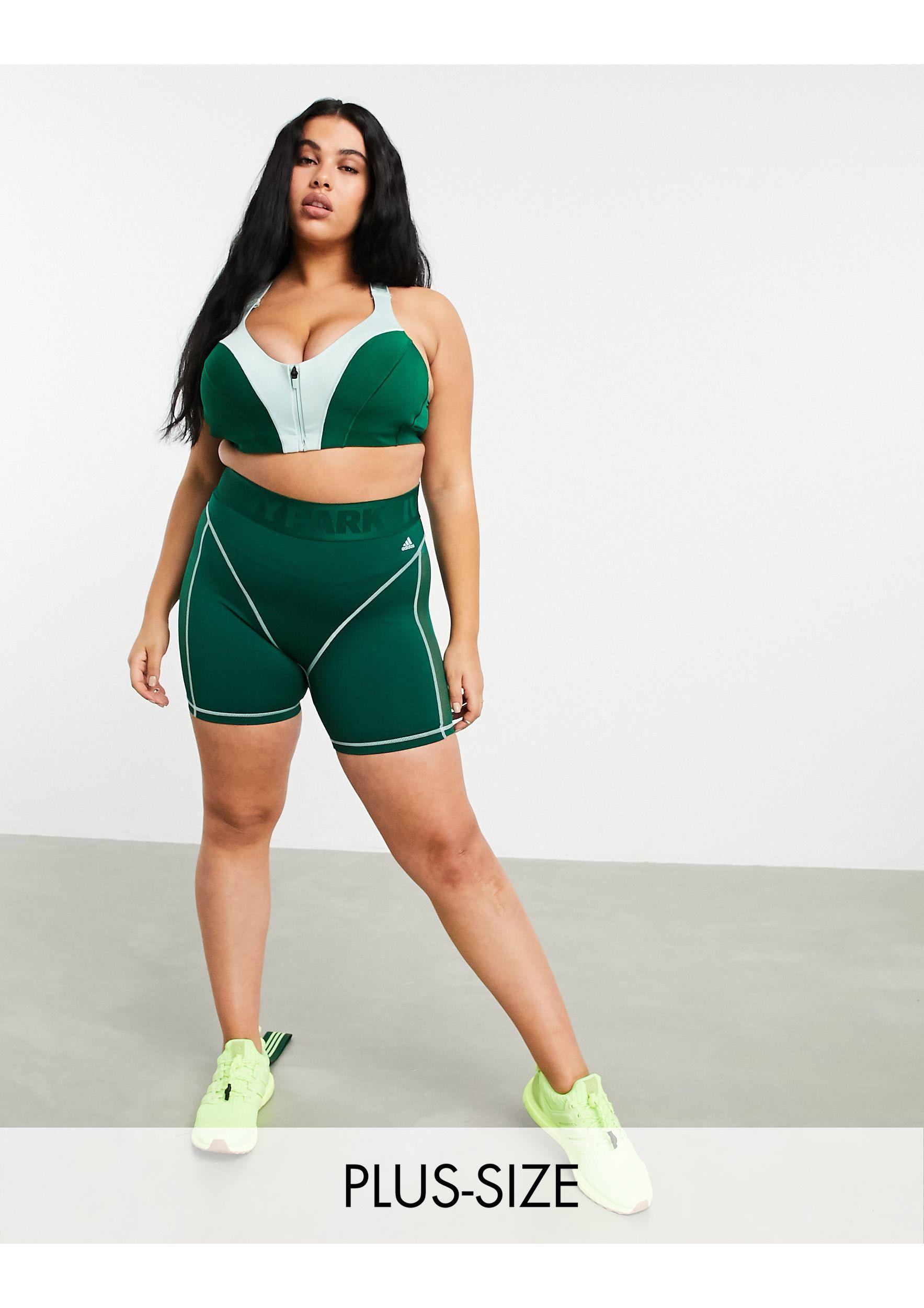 Ivy Park Adidas X Plus legging Shorts in Green | Lyst