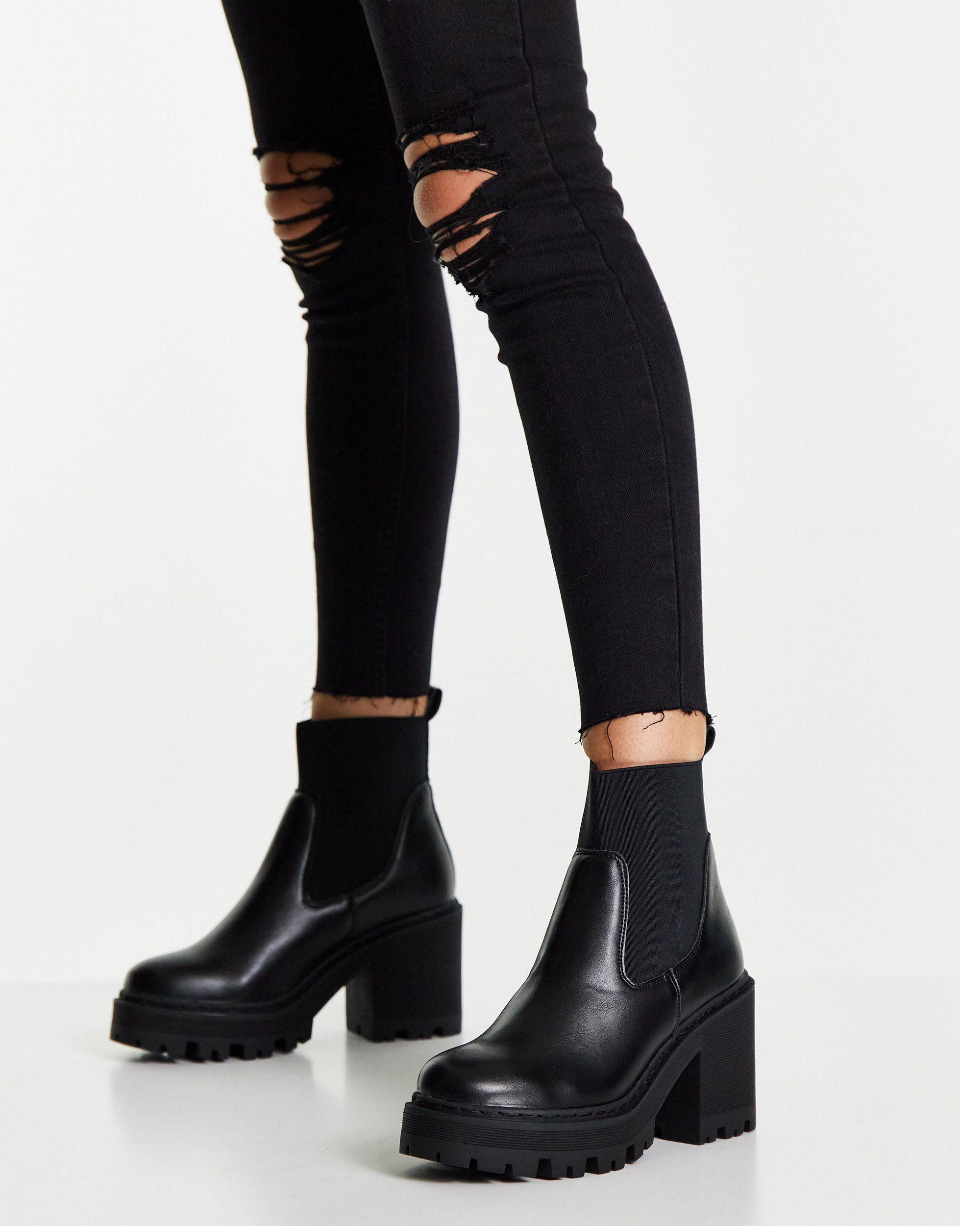 chunky heeled chelsea boots