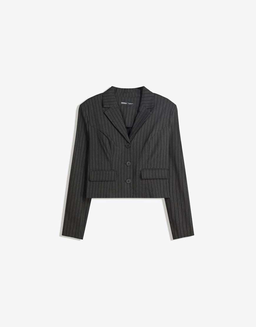 Bershka Tailored Blazer in Blue Lyst UK