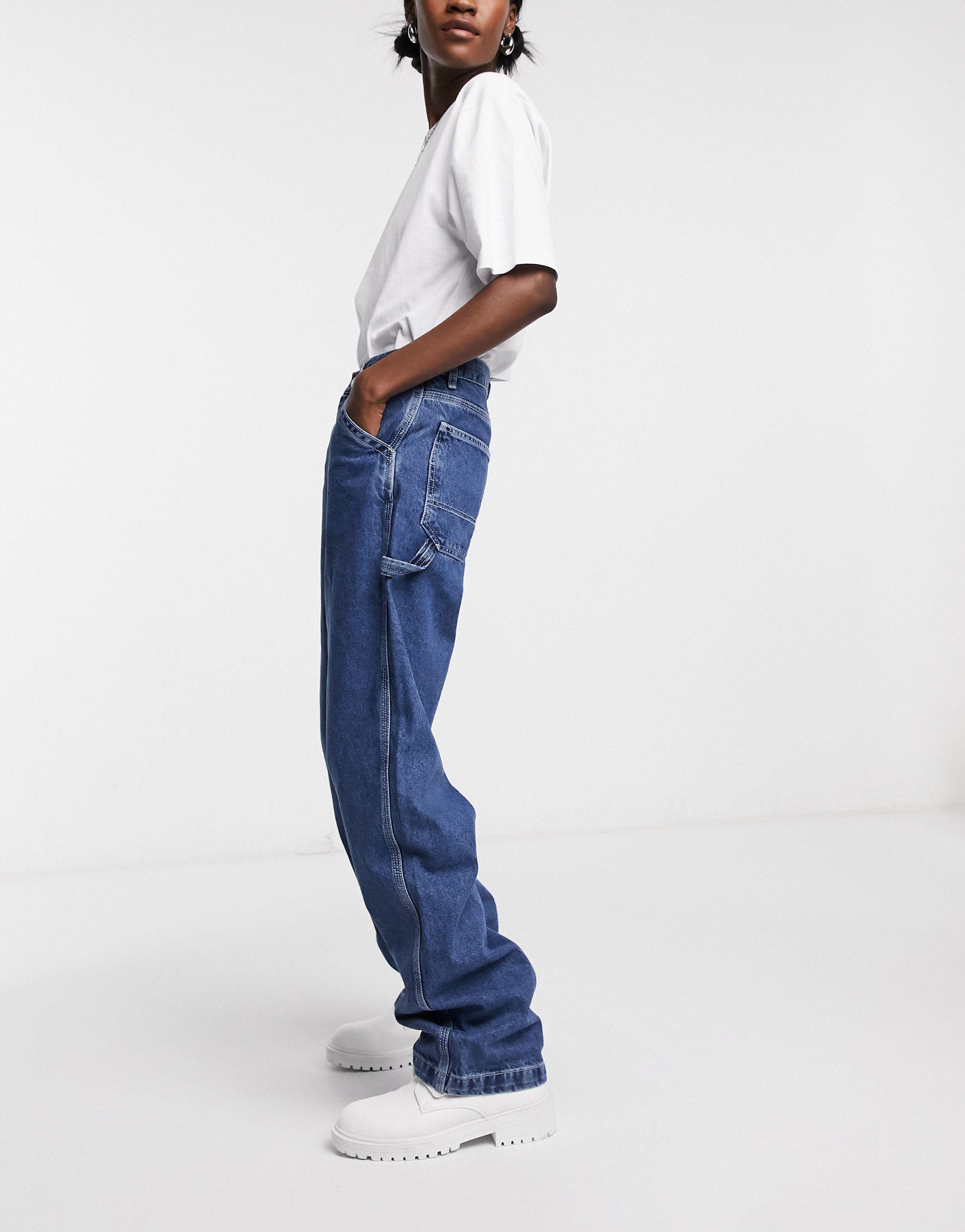 TOPSHOP Carpenter Jeans in Blue | Lyst