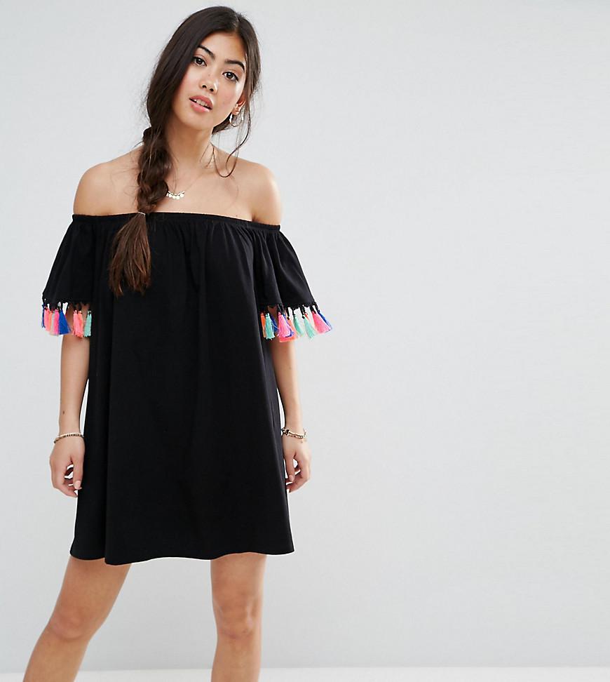 black off the shoulder sundress