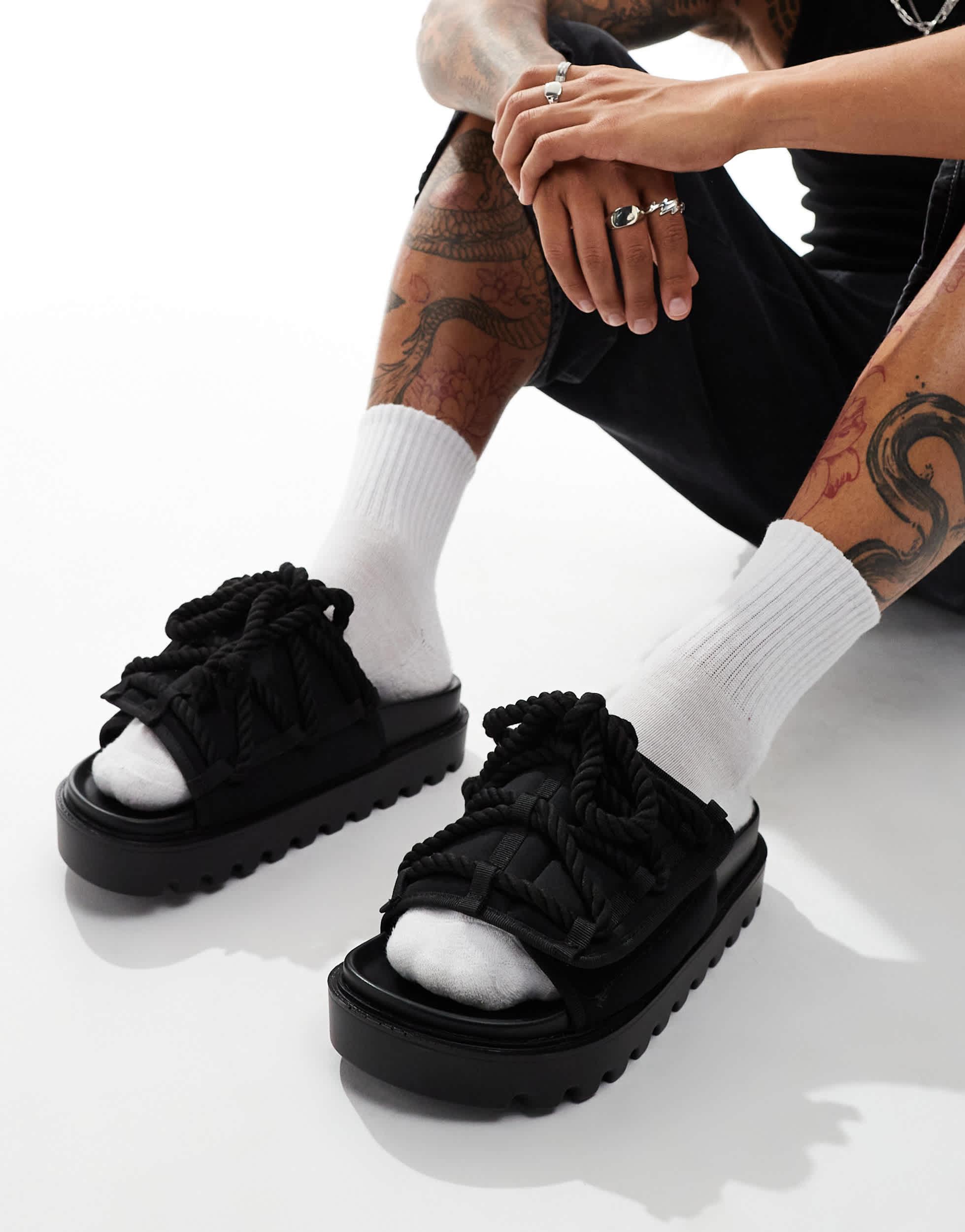 Black chunky sandals asos best sale