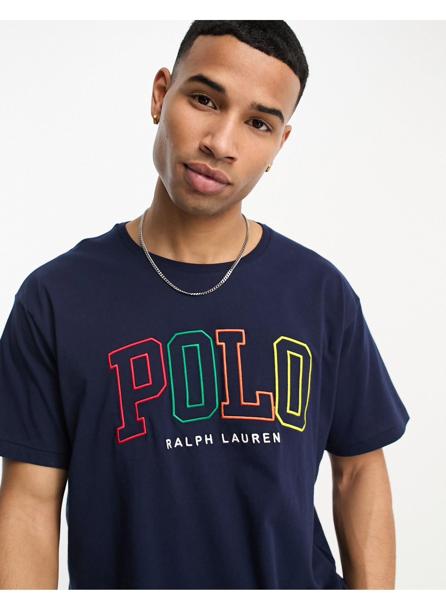 Kluisje onderwijzen krullen Polo Ralph Lauren Multi Logo Oversized Fit T-shirt in Blue for Men | Lyst