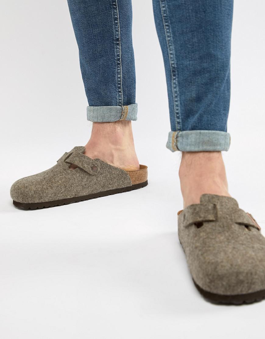 birkenstock boston wool felt grey