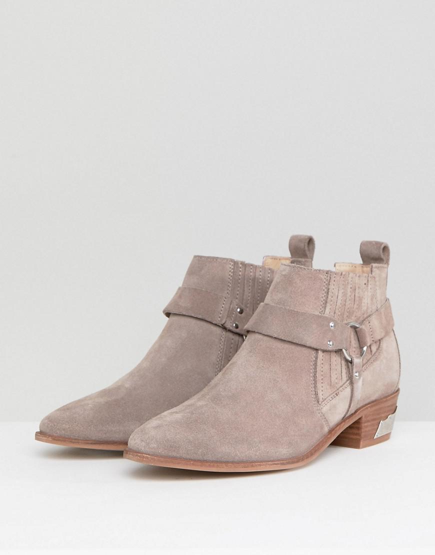 taupe flat ankle boots