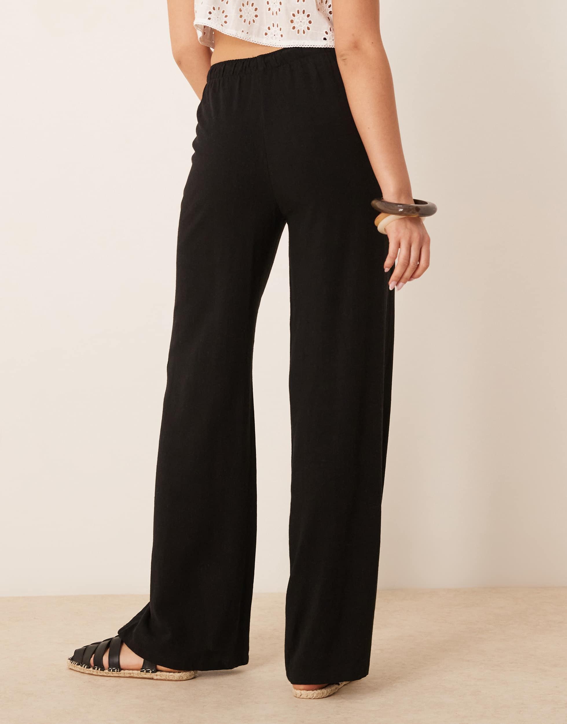 Wide Leg Look PantalÃ³n Palazzo Negro Pantalon Palazzo