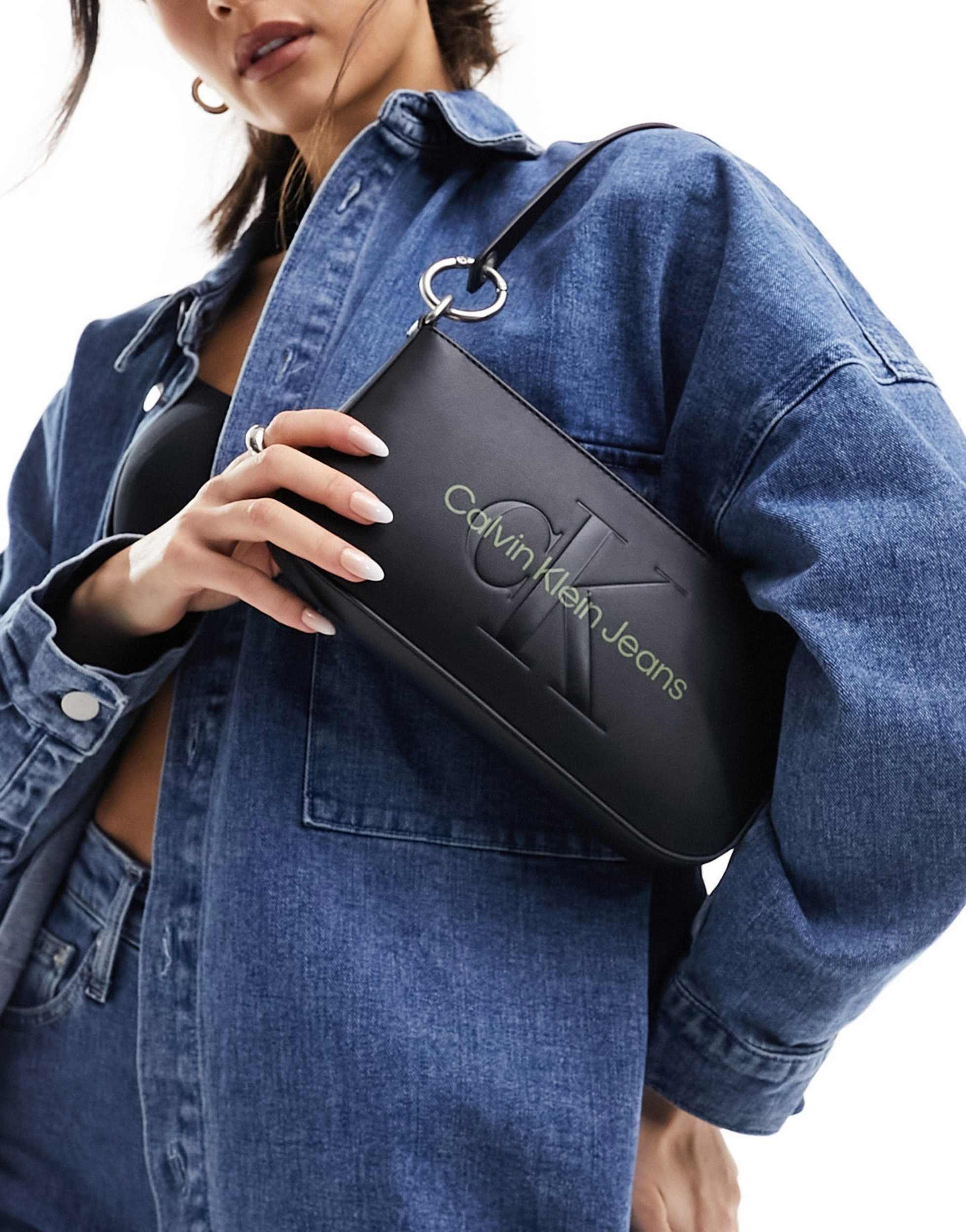Calvin klein monogram shoulder bag clearance