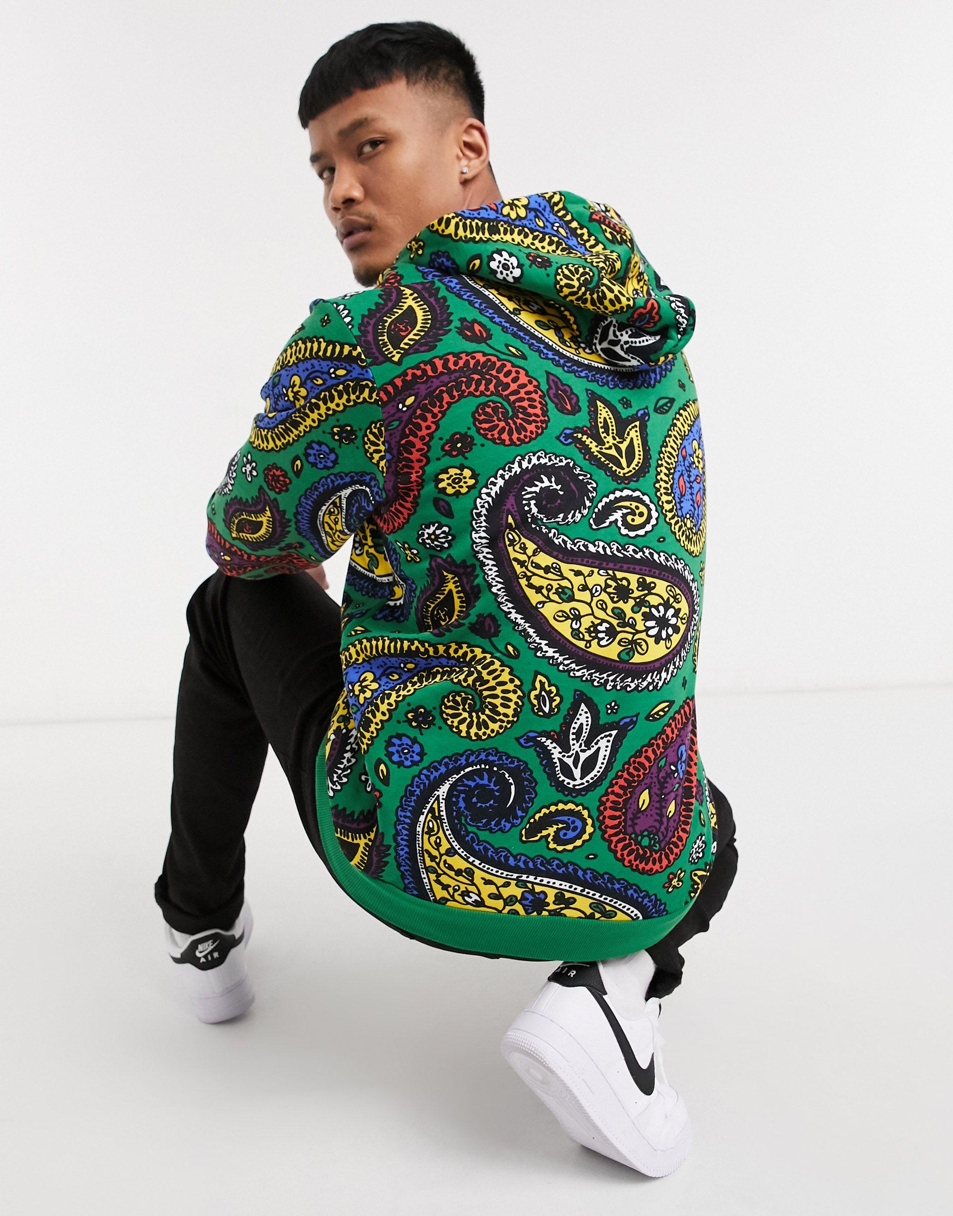 Paisley print hoodie sale