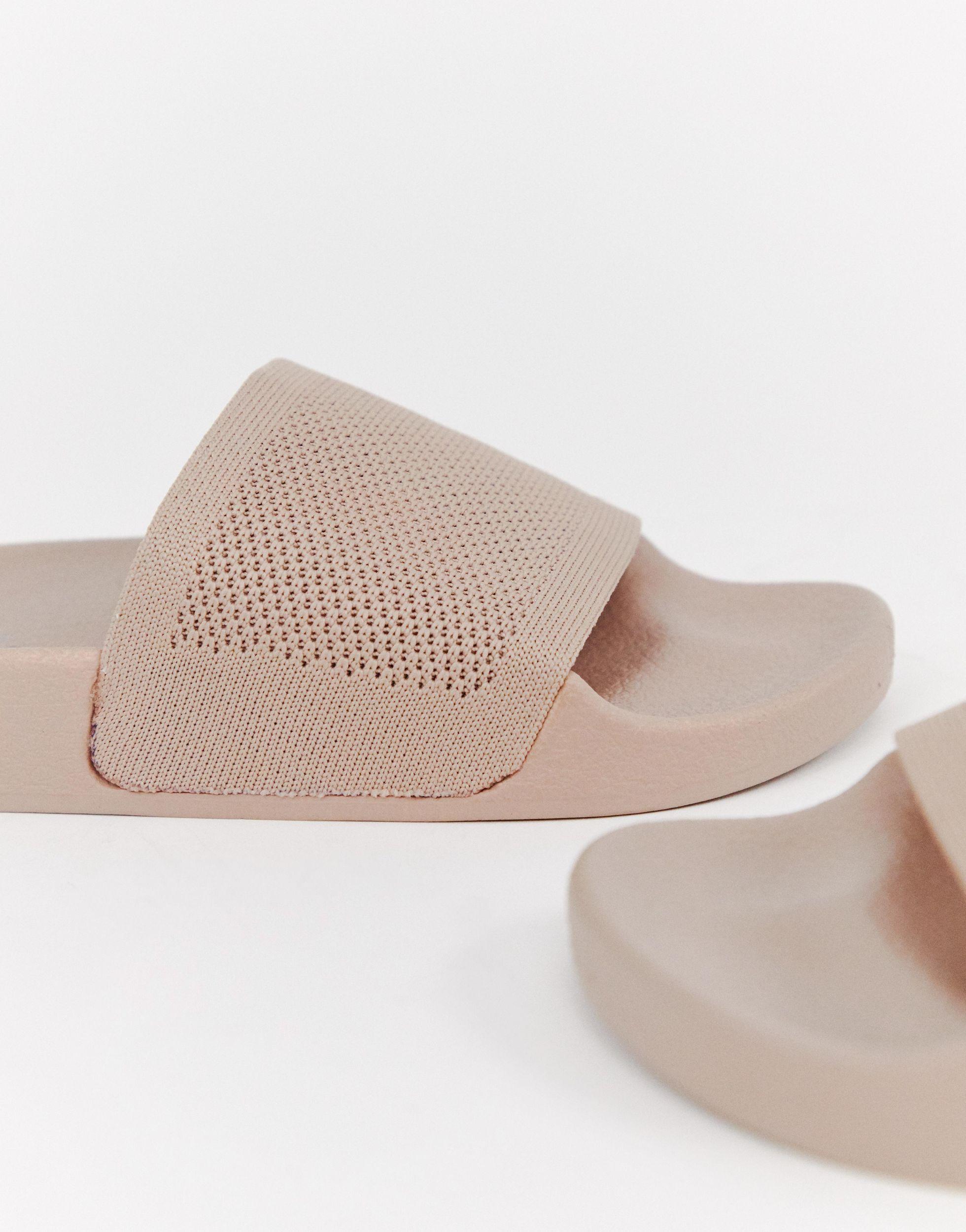 ASOS Flipside Knitted Pool Sliders-neutral in Natural | Lyst