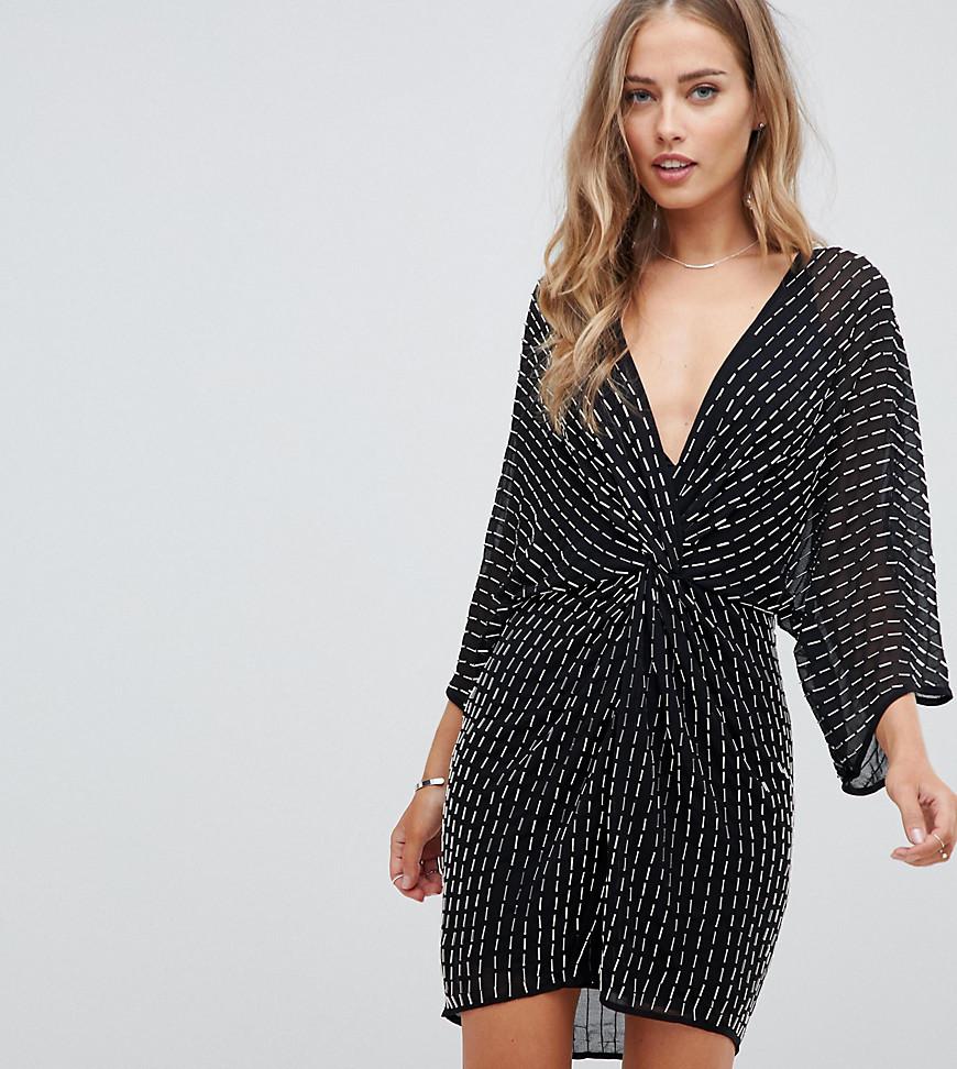asos black kimono dress