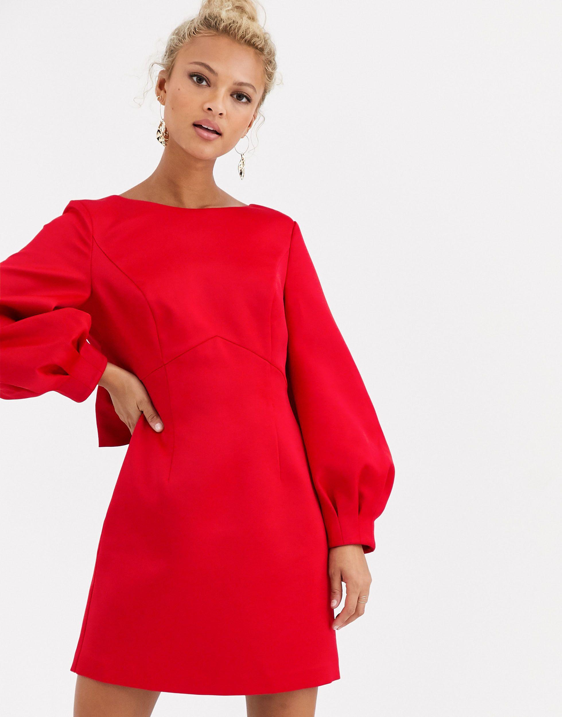 Synthetic Bow Back Mini Dress 