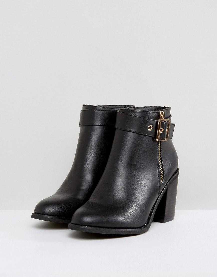 Miss Kg Synthetic Mid Heel Ankle Boots in Black - Lyst