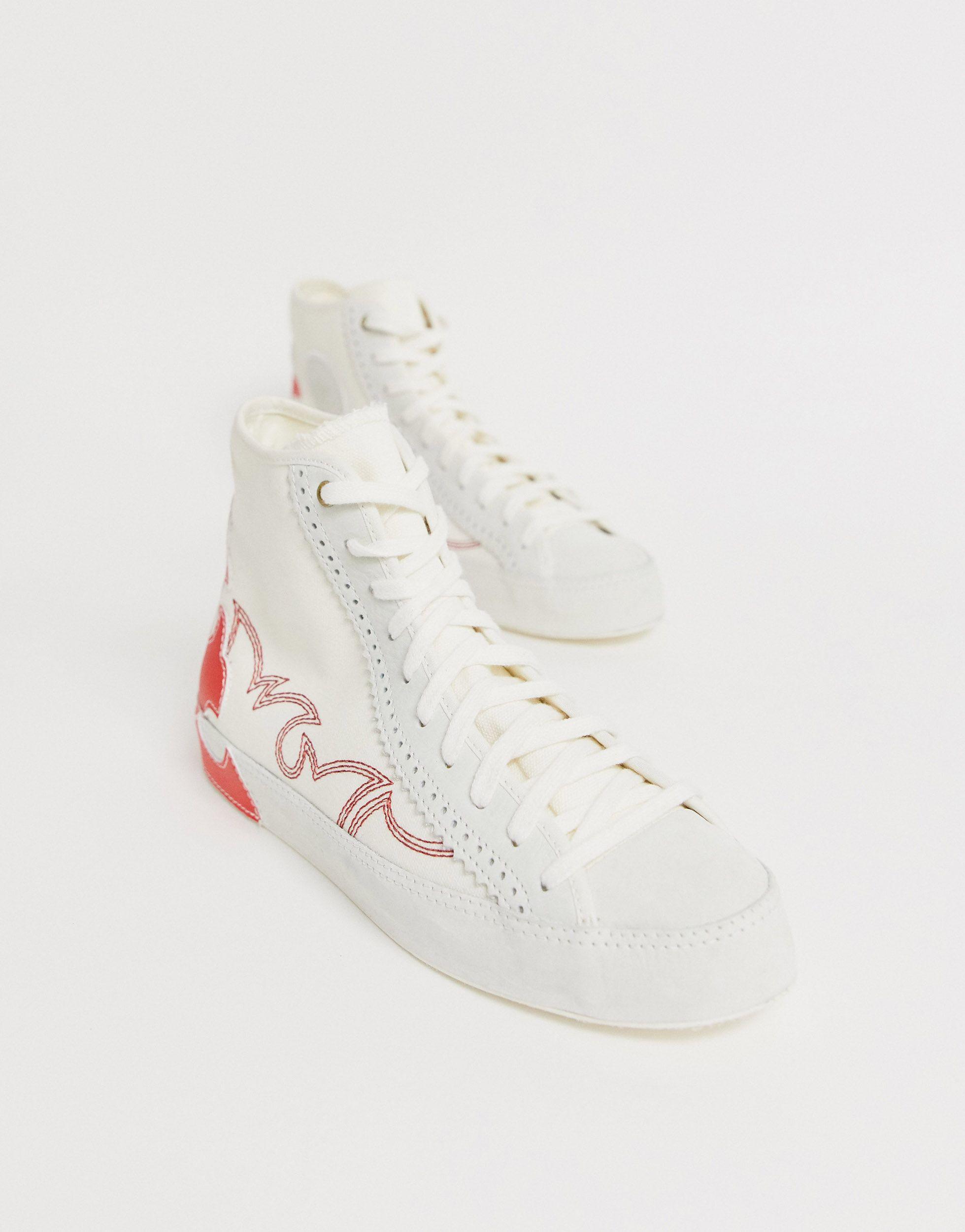 Converse Leather White Western Sasha Hi 