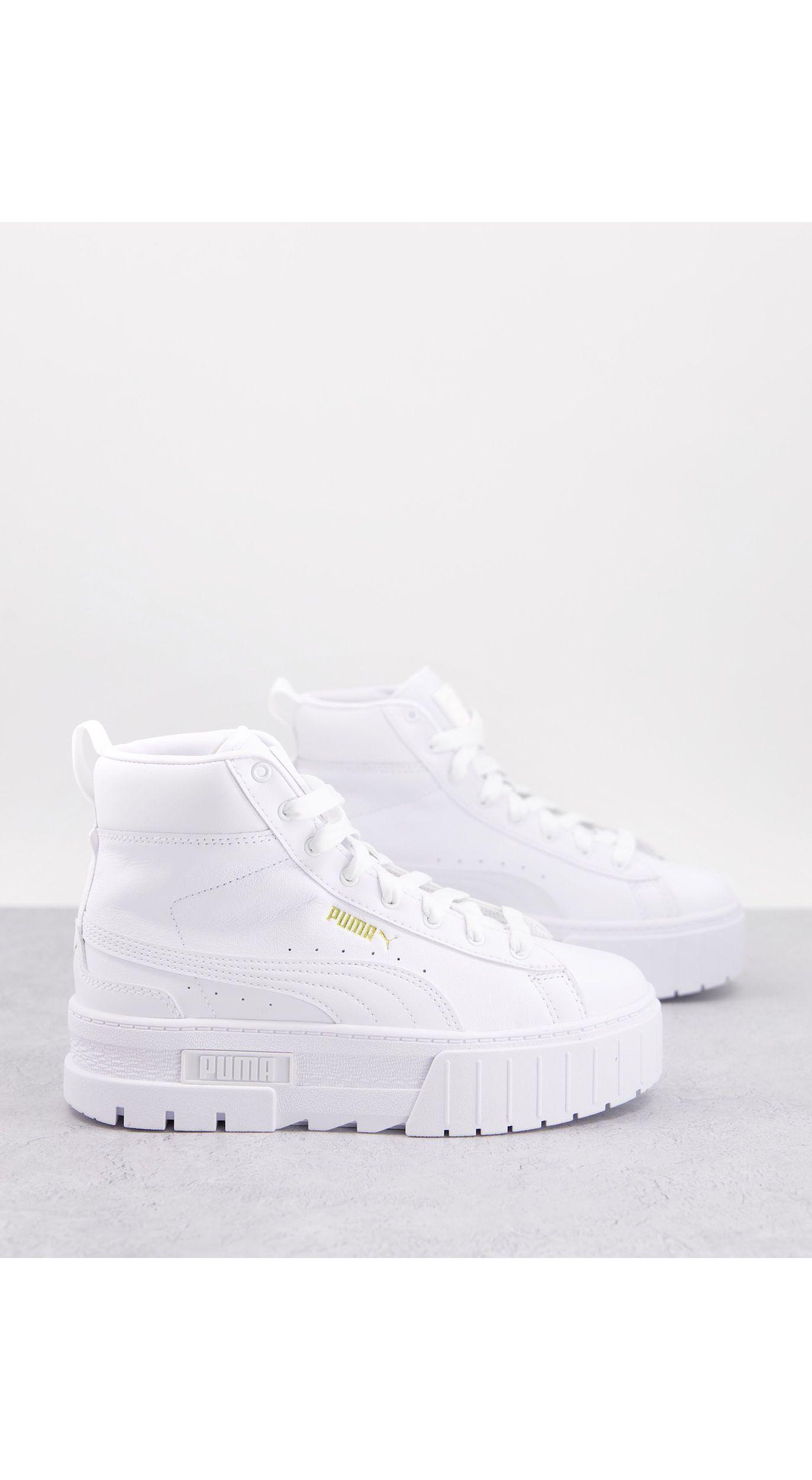 PUMA Mayze - Halfhoge Sneakers Met Dikke Zool in het Wit | Lyst NL