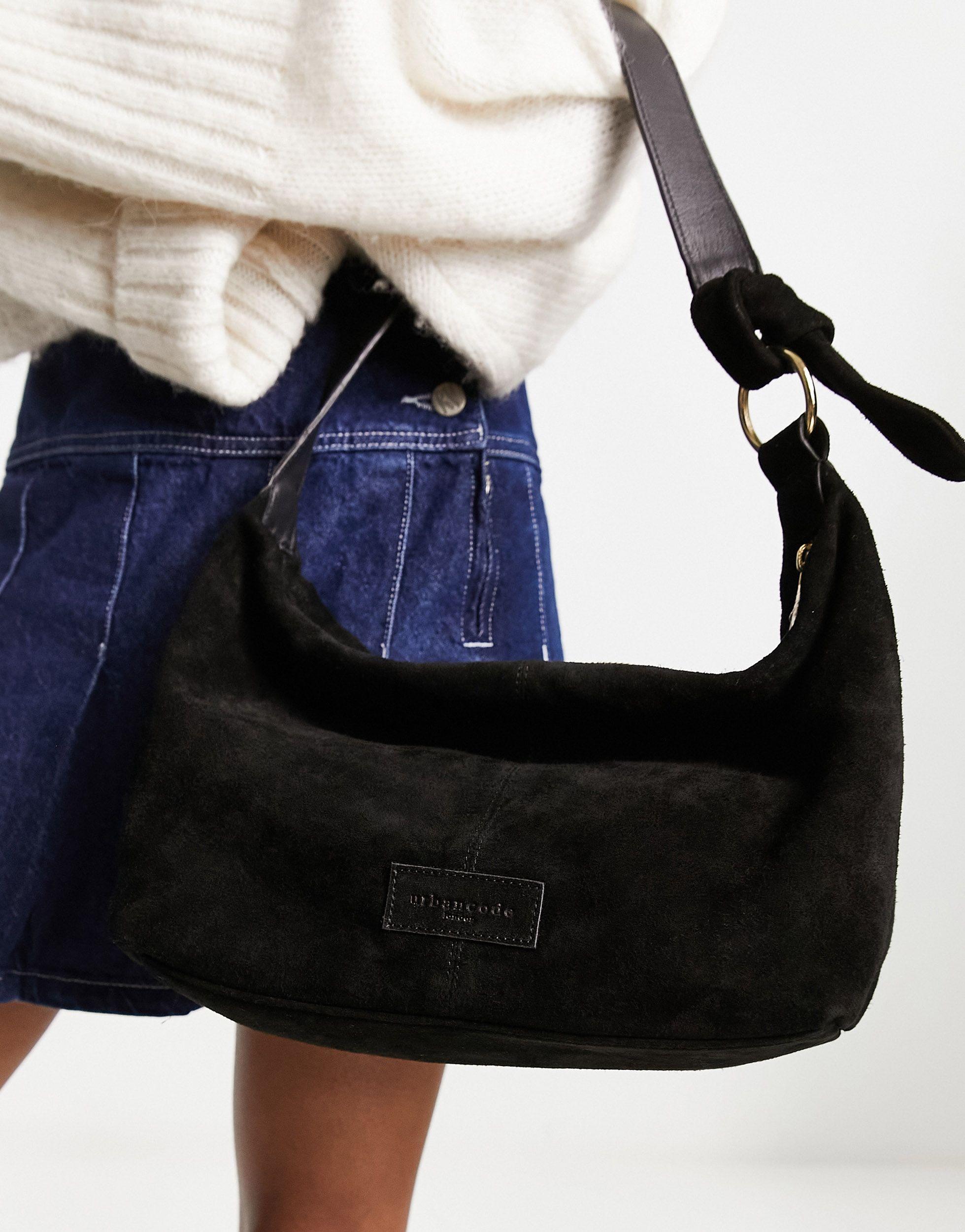 Urbancode Suede Easy Shoulder Bag in Black Lyst