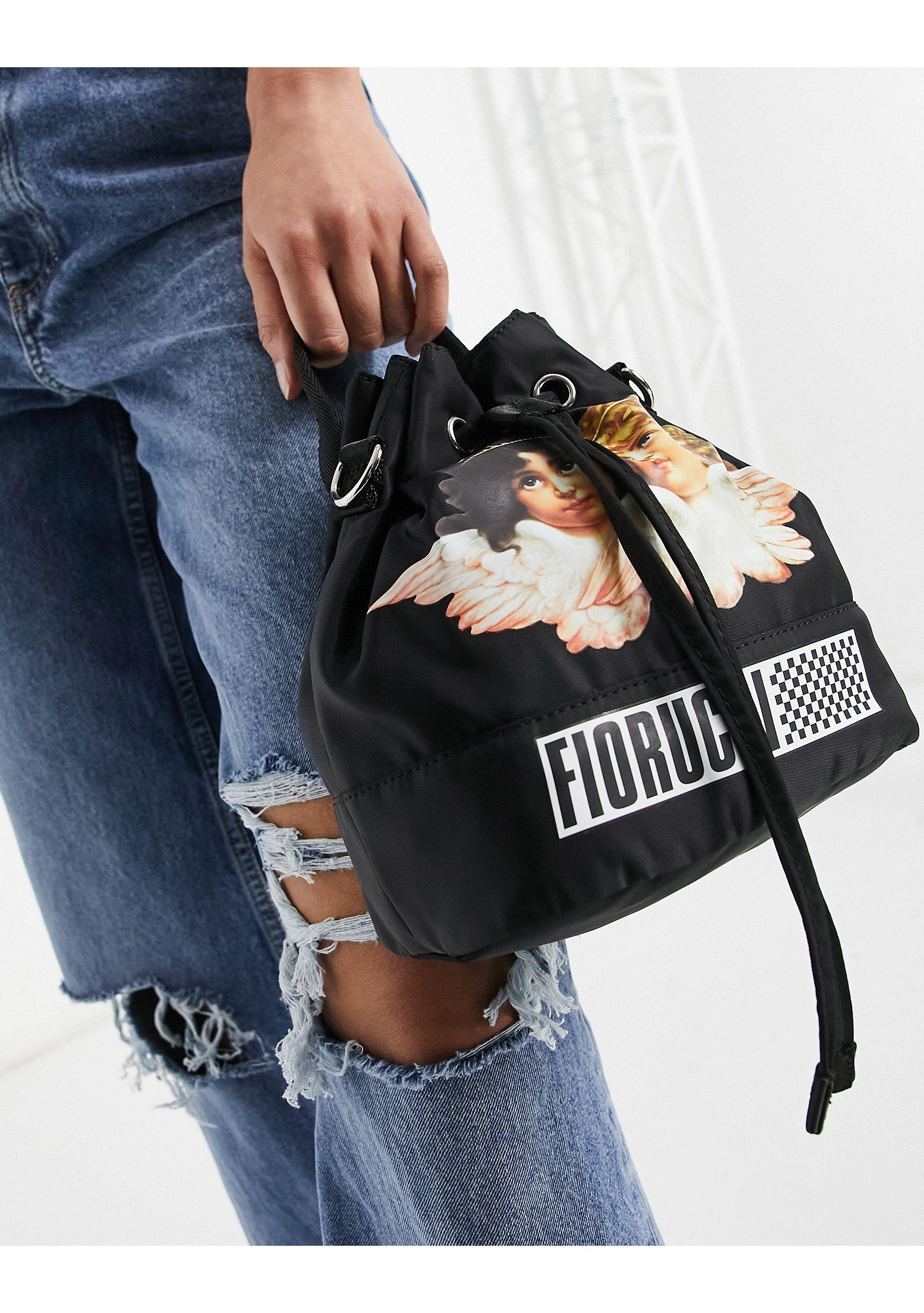 Fiorucci Vintage Angels Pouch Bag in Black | Lyst