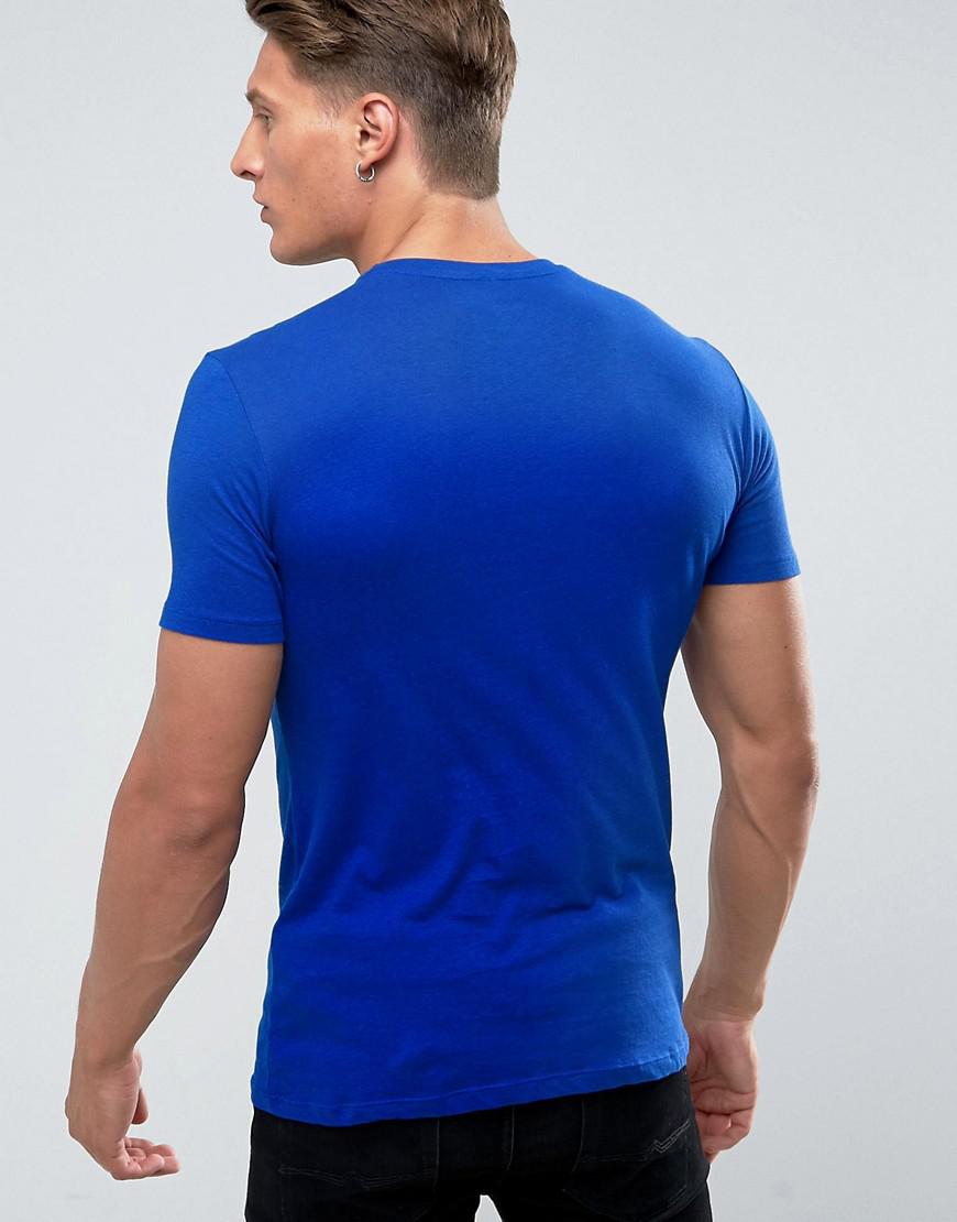 Verward zijn Eigenaardig cafe Bershka Slim Fit T-shirt In Royal Blue for Men | Lyst