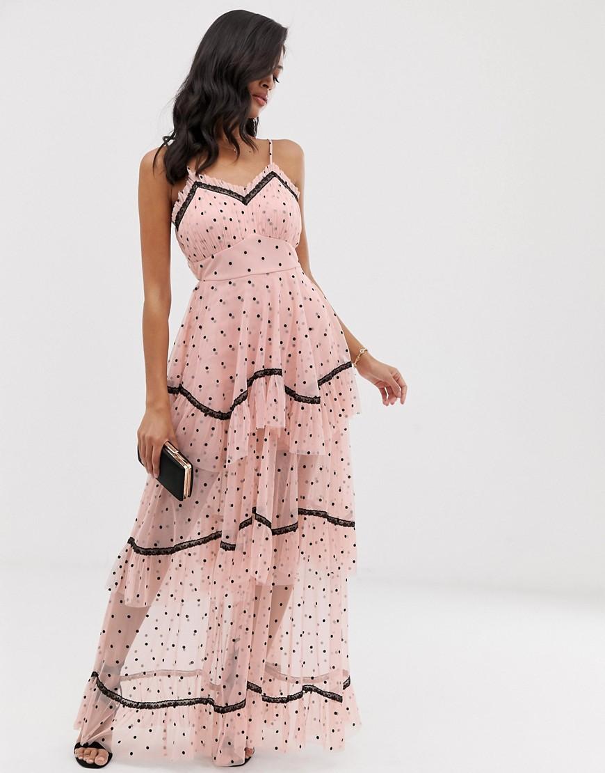 lace and beads polka dot dress
