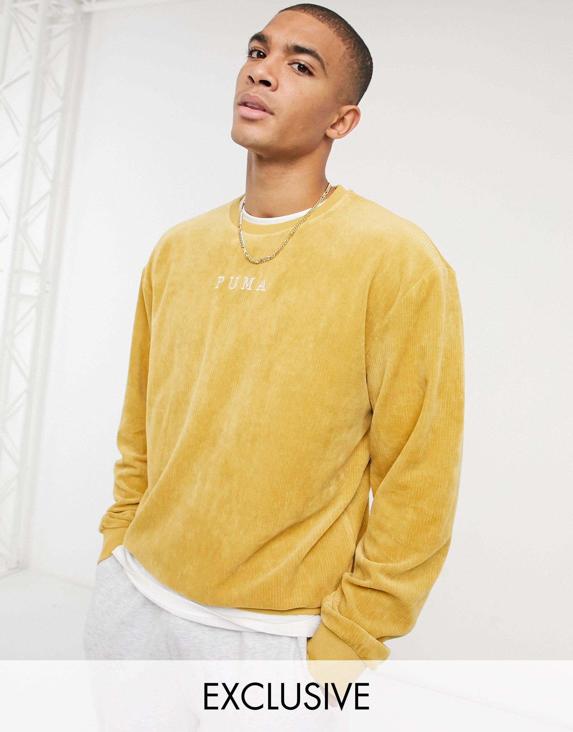 PUMA – cord-sweatshirt in Gelb für Herren | Lyst DE