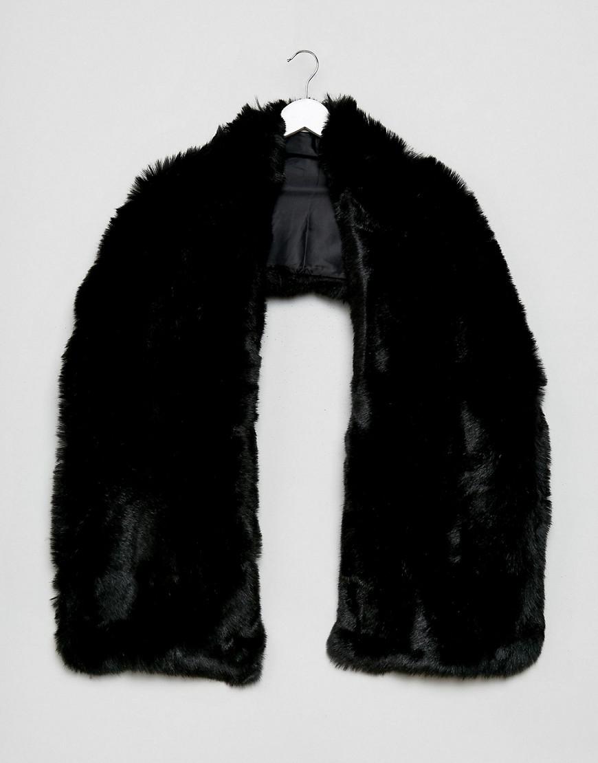 black faux fur stole