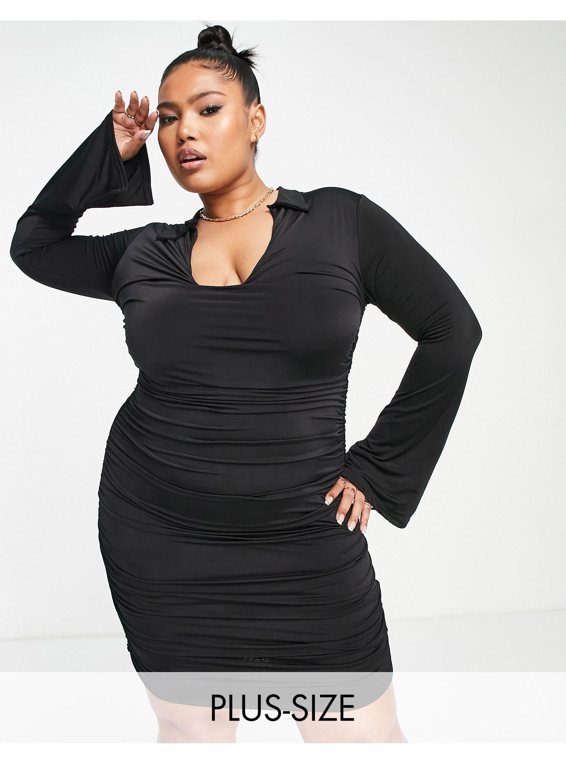 gerimpelde bodycon jurk