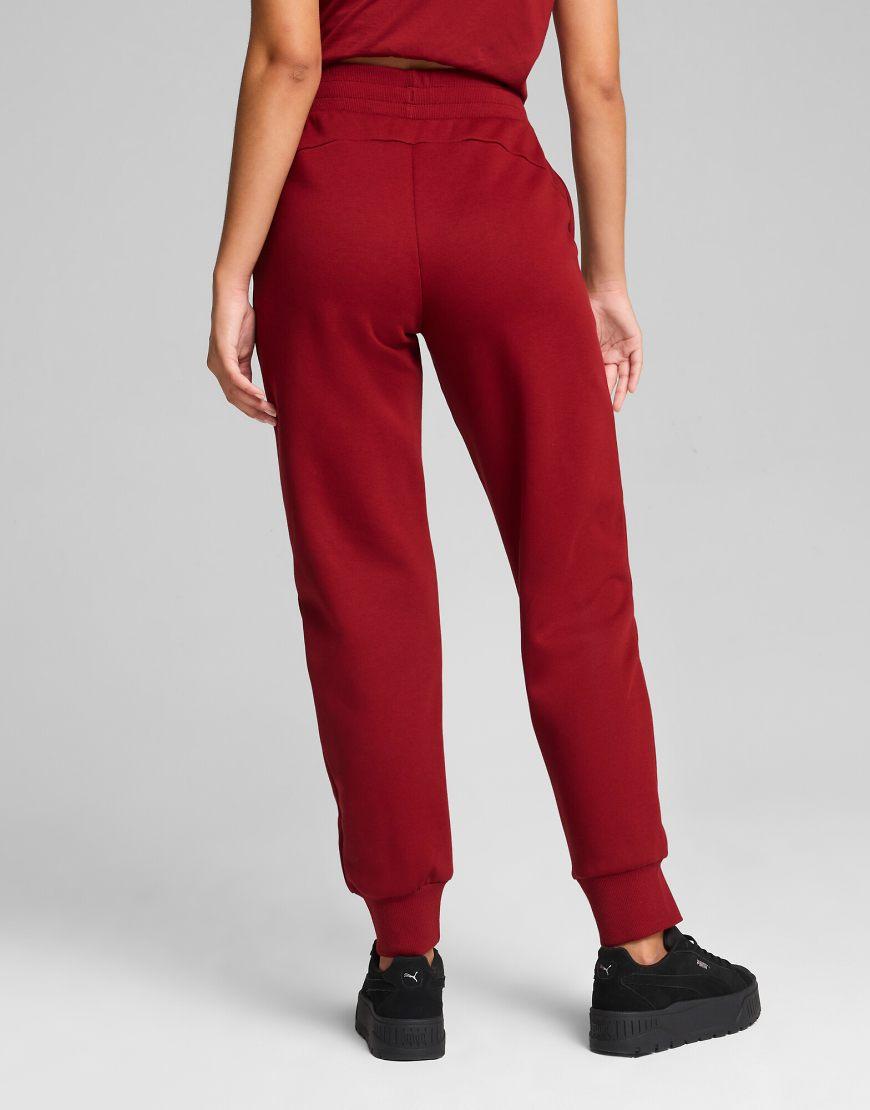PUMA Essentials Slim Joggers in Red Lyst UK