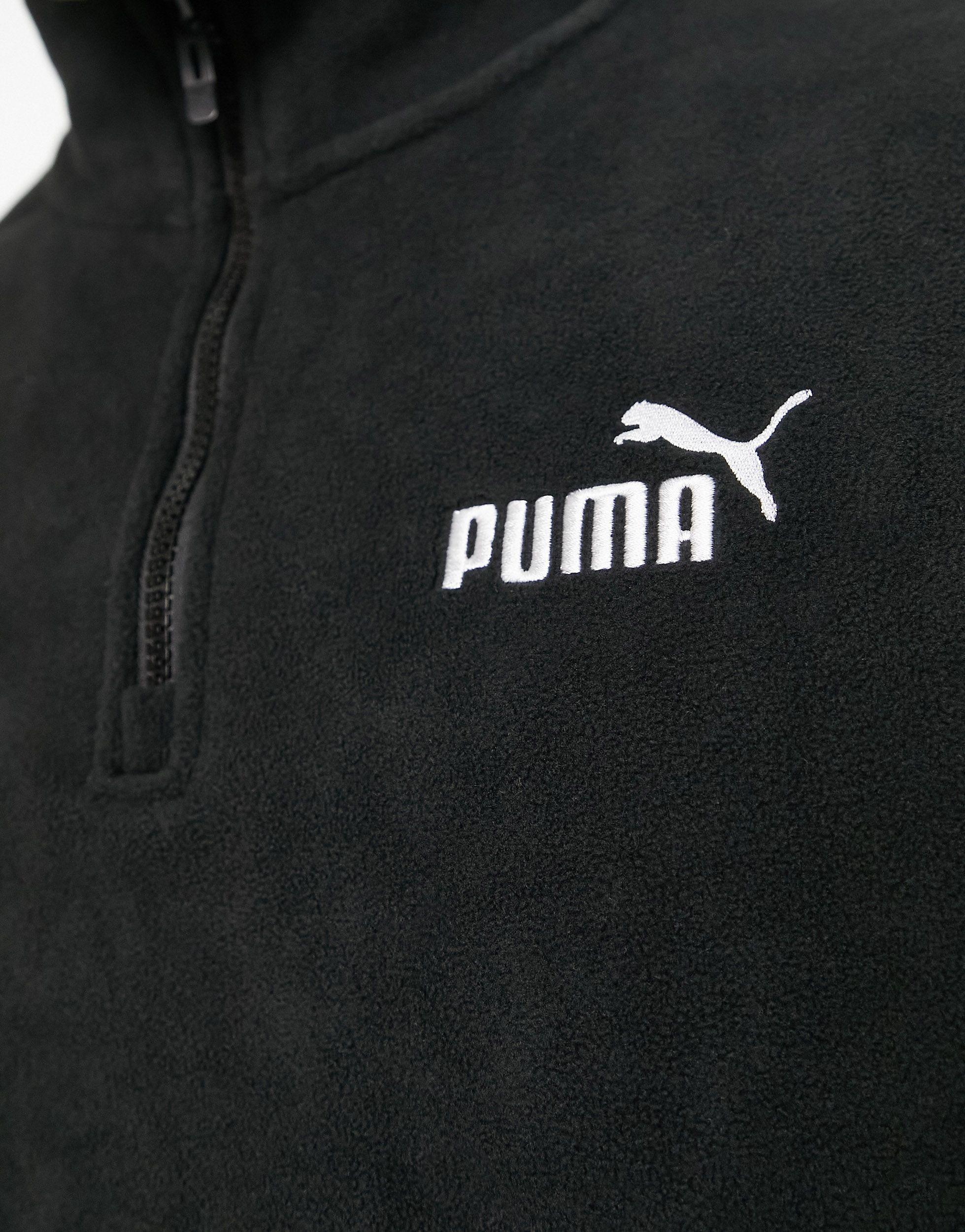 PUMA Essentials 1/4 Zip Fleece in Black for Men | Lyst