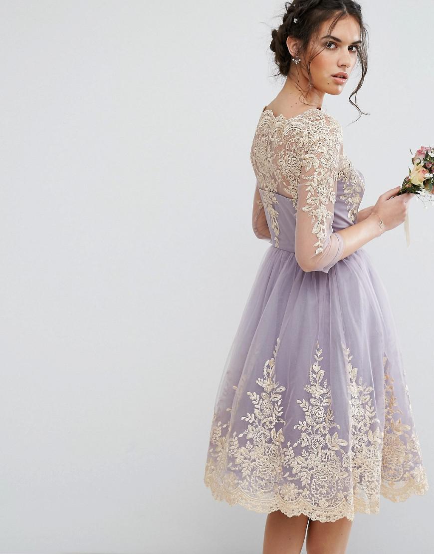 chi chi london metallic lace dress