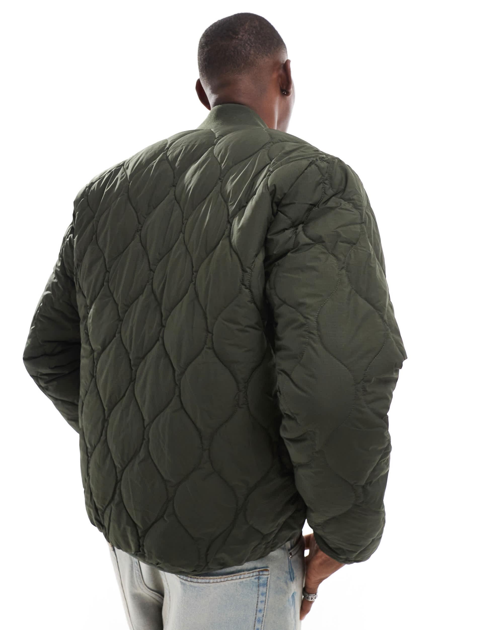 Jack Jones Quilted Bomber Jacket in Green for Men Lyst Canada