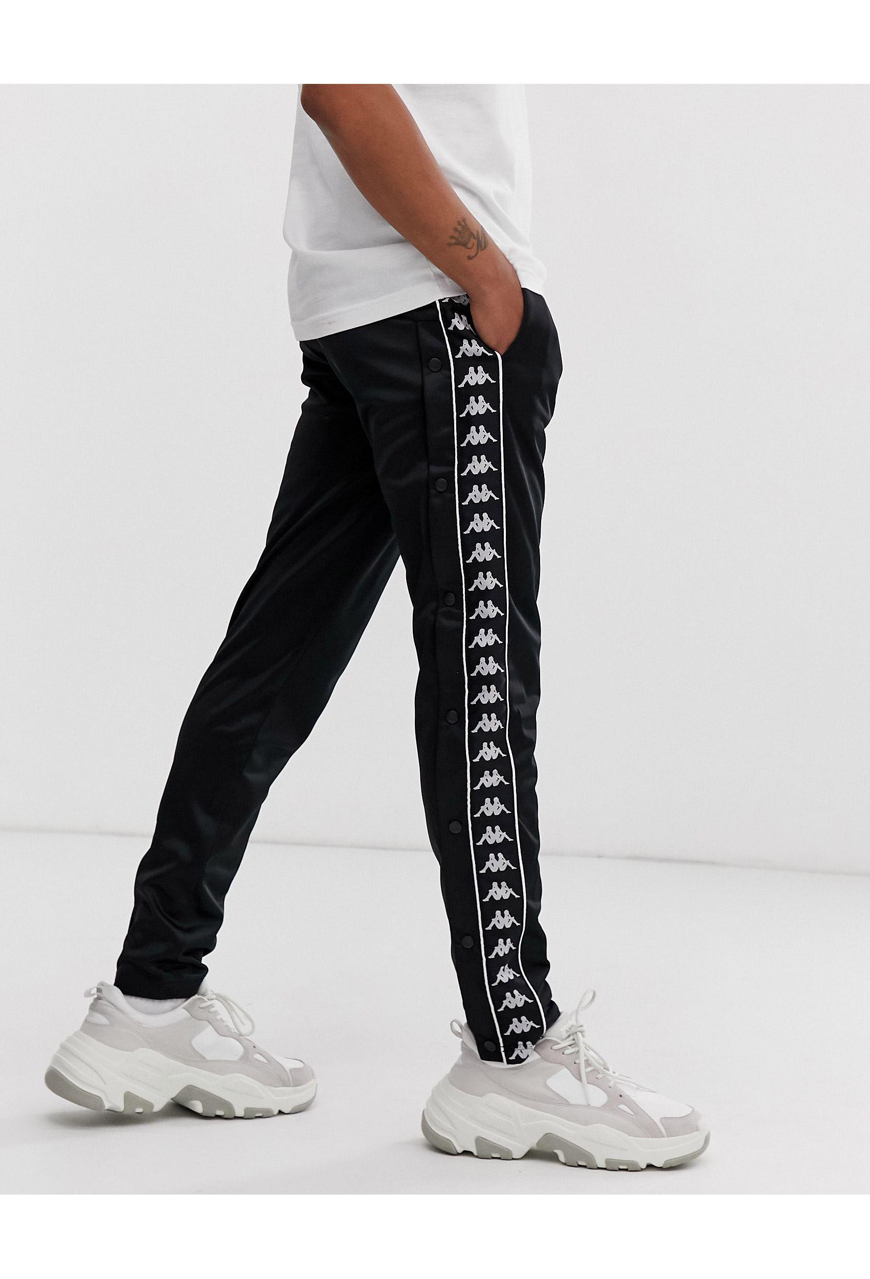 Kappa Authentic Popper joggers in Black for Men | Lyst UK