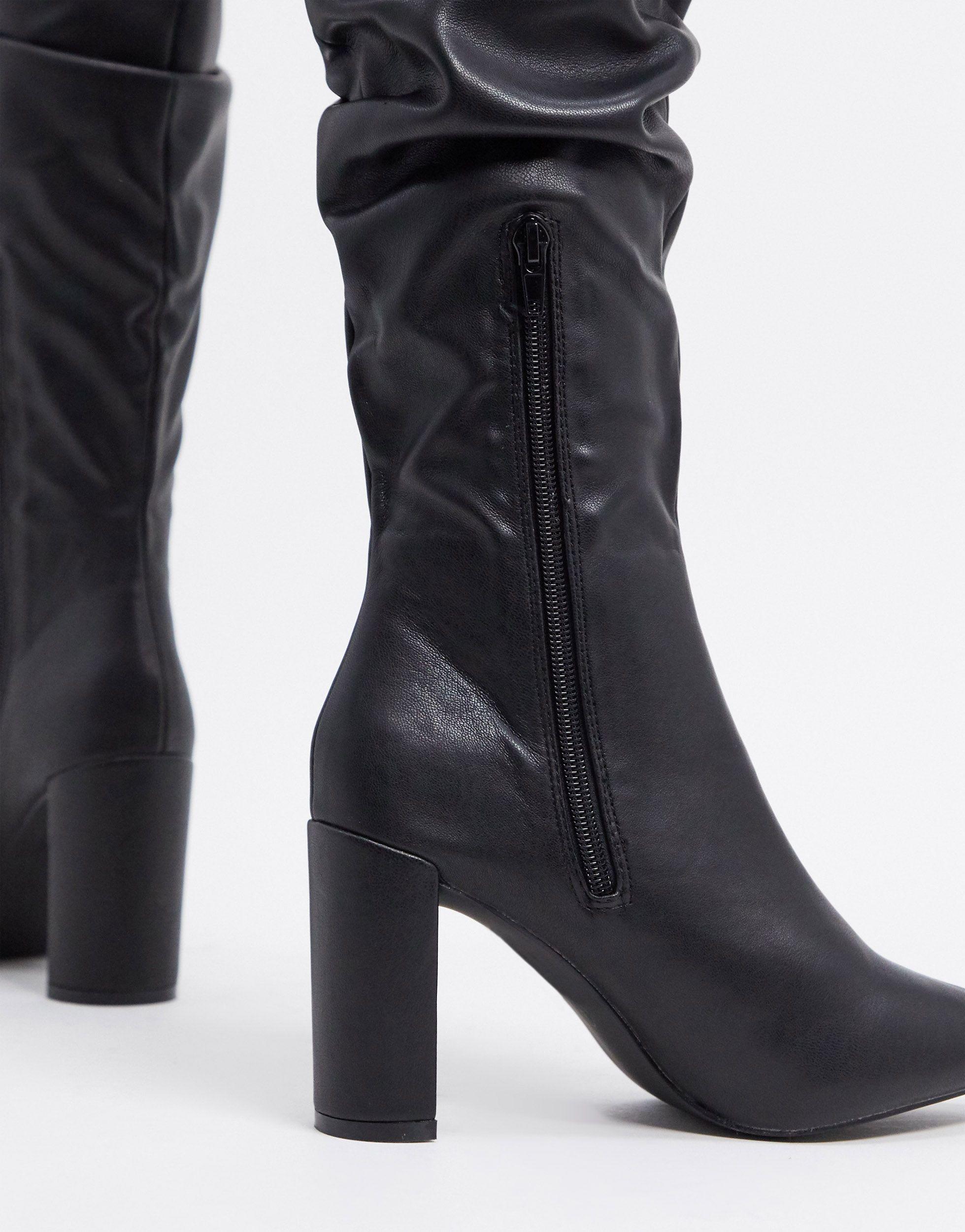black slouch knee boots