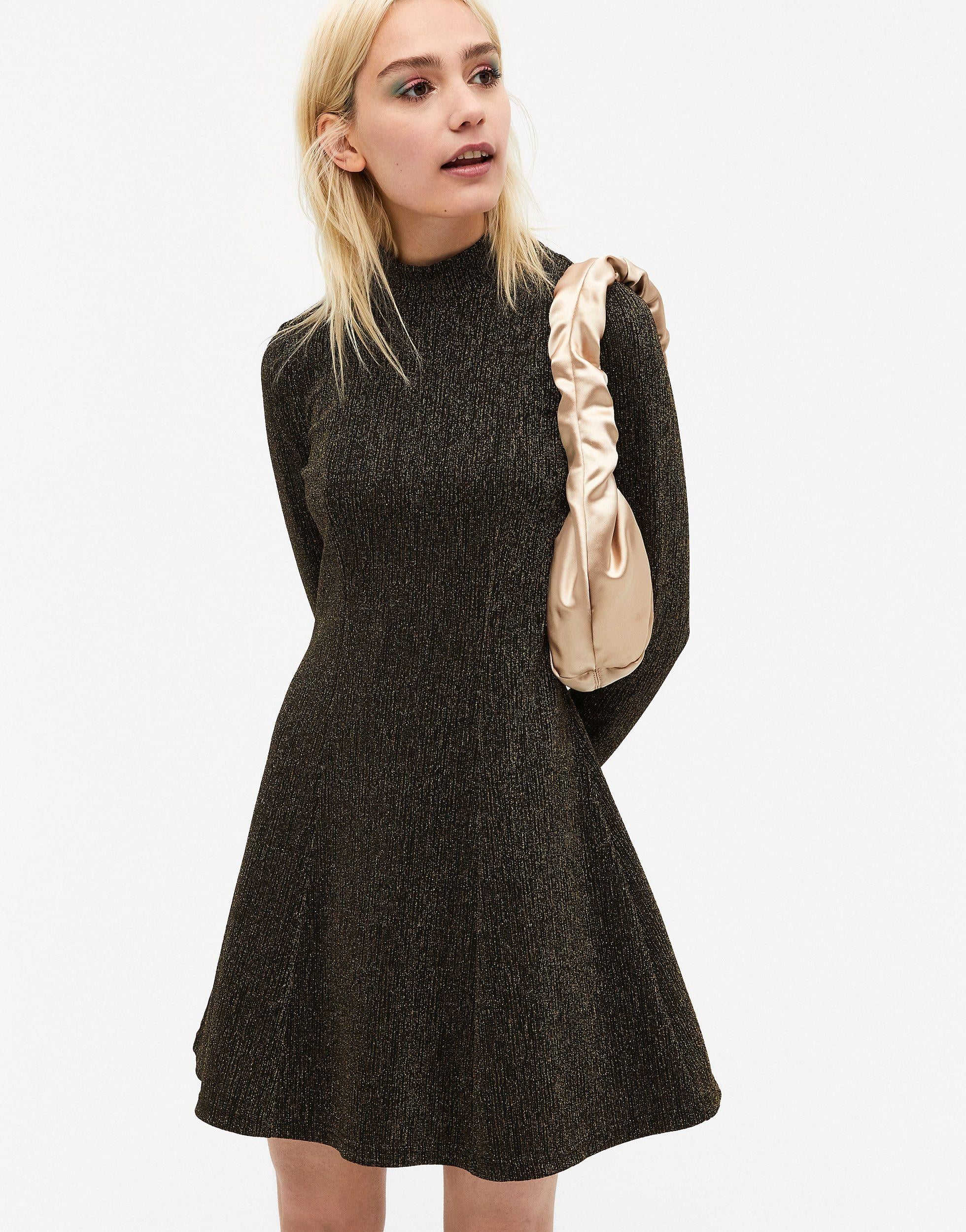 Monki Ritva High Neck Long Sleeve Mini 