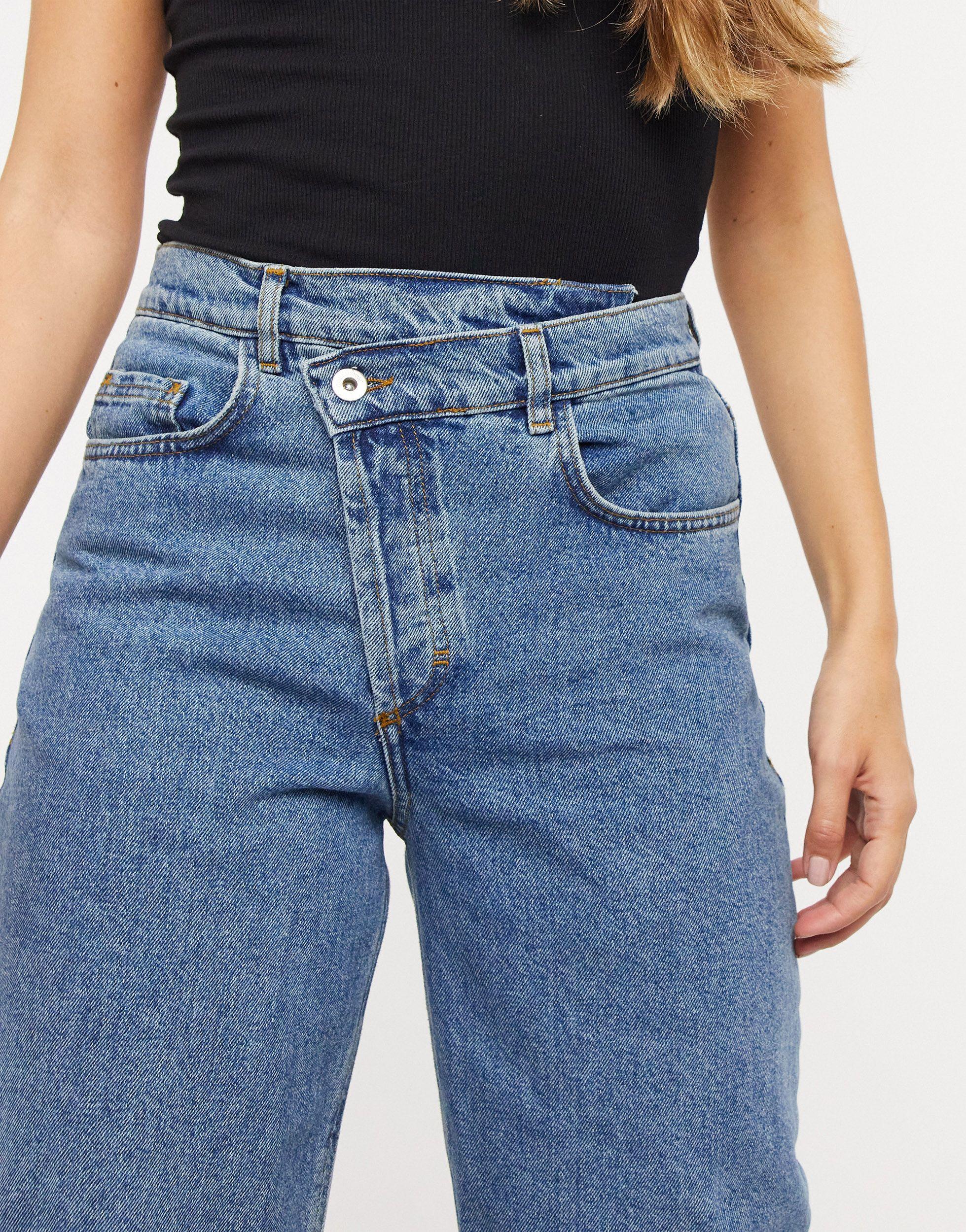 collusion x014 90s baggy dad jeans with stepped waist band