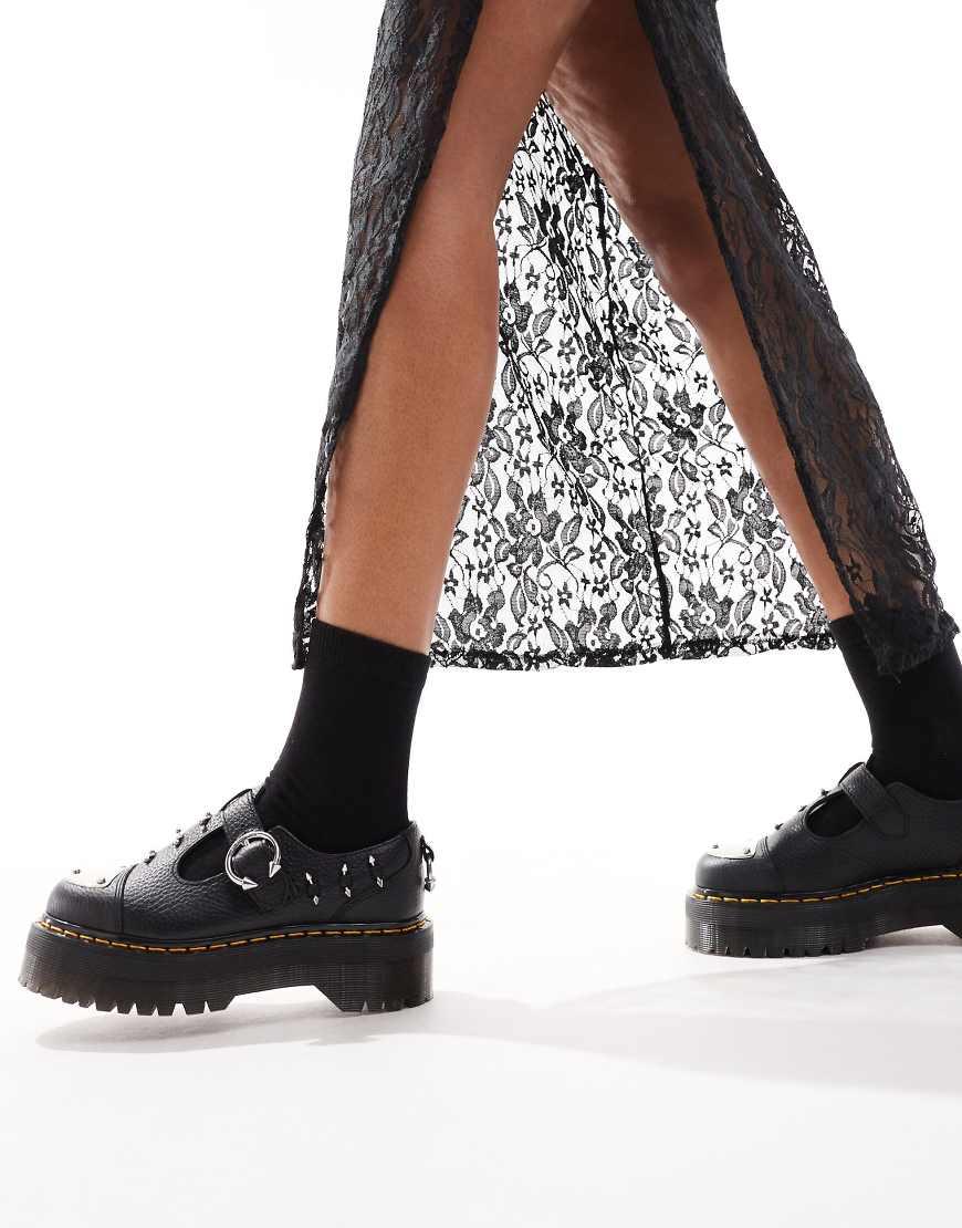 Dr. Martens Bethan Quad Mary Jane Piercing Shoes in White