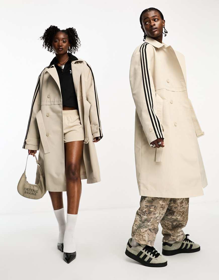 adidas Originals Unisex 3 stripe Coat in White Lyst UK