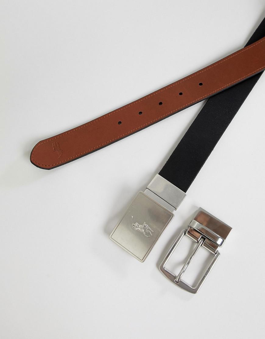 Polo Ralph Lauren Reversible 2 Buckle Leather Belt Gift Set Plaque & Buckle  In Black/tan for Men | Lyst Australia