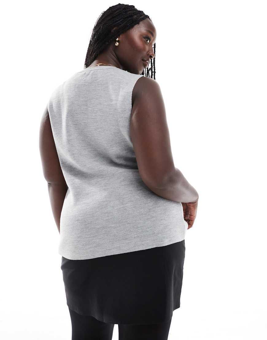 ASOS Asos Design Curve Knitted Structured Crew Neck Waistcoat With