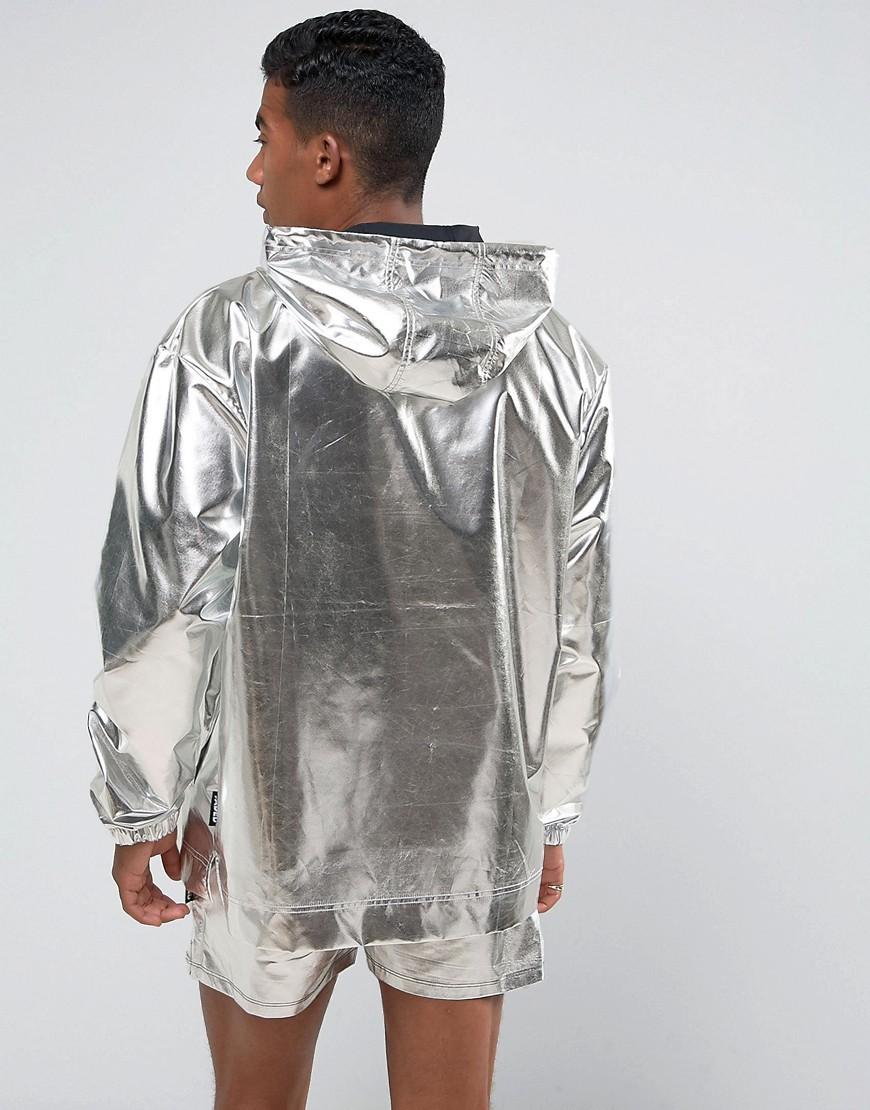 Jaded London Synthetic Overhead Windbreaker Jacket In Silver Foil in  Metallic for Men - Lyst