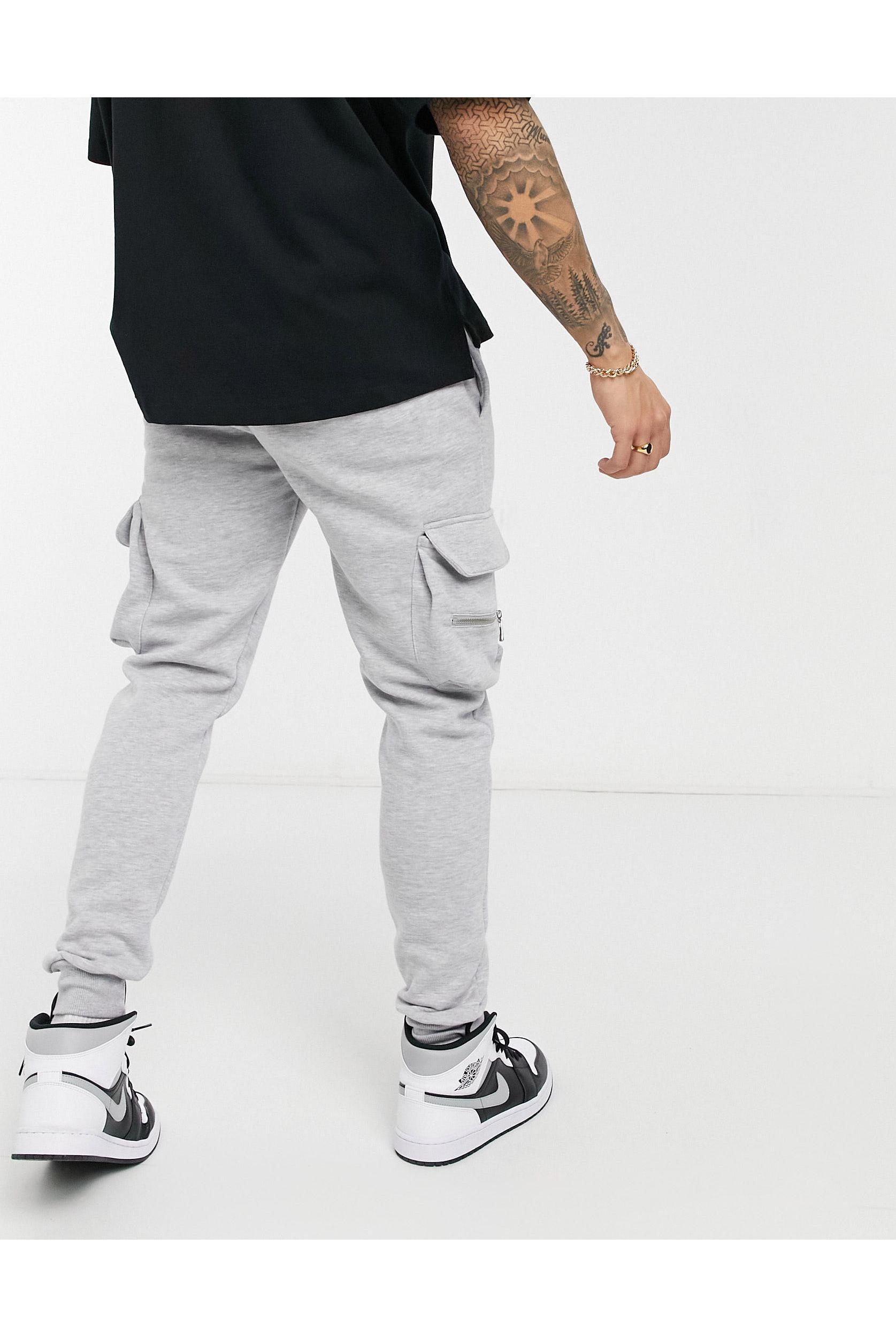 River Island Slim Cargo joggers in Grey 