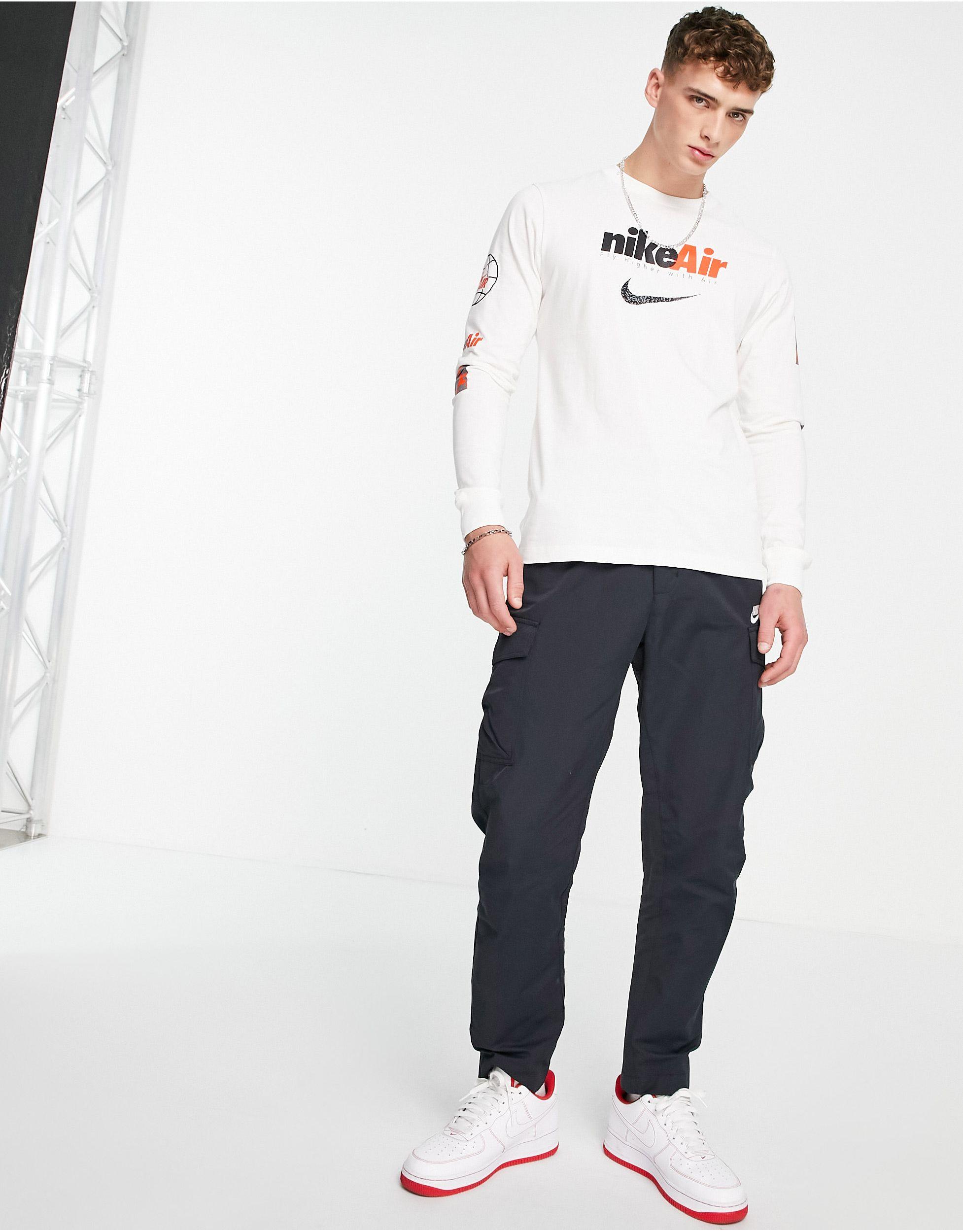 Nike Air Sleeve Print Long Sleeve T-shirt in White for Men - Lyst