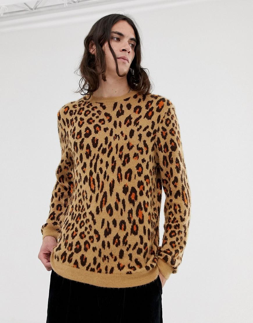 mens leopard sweater