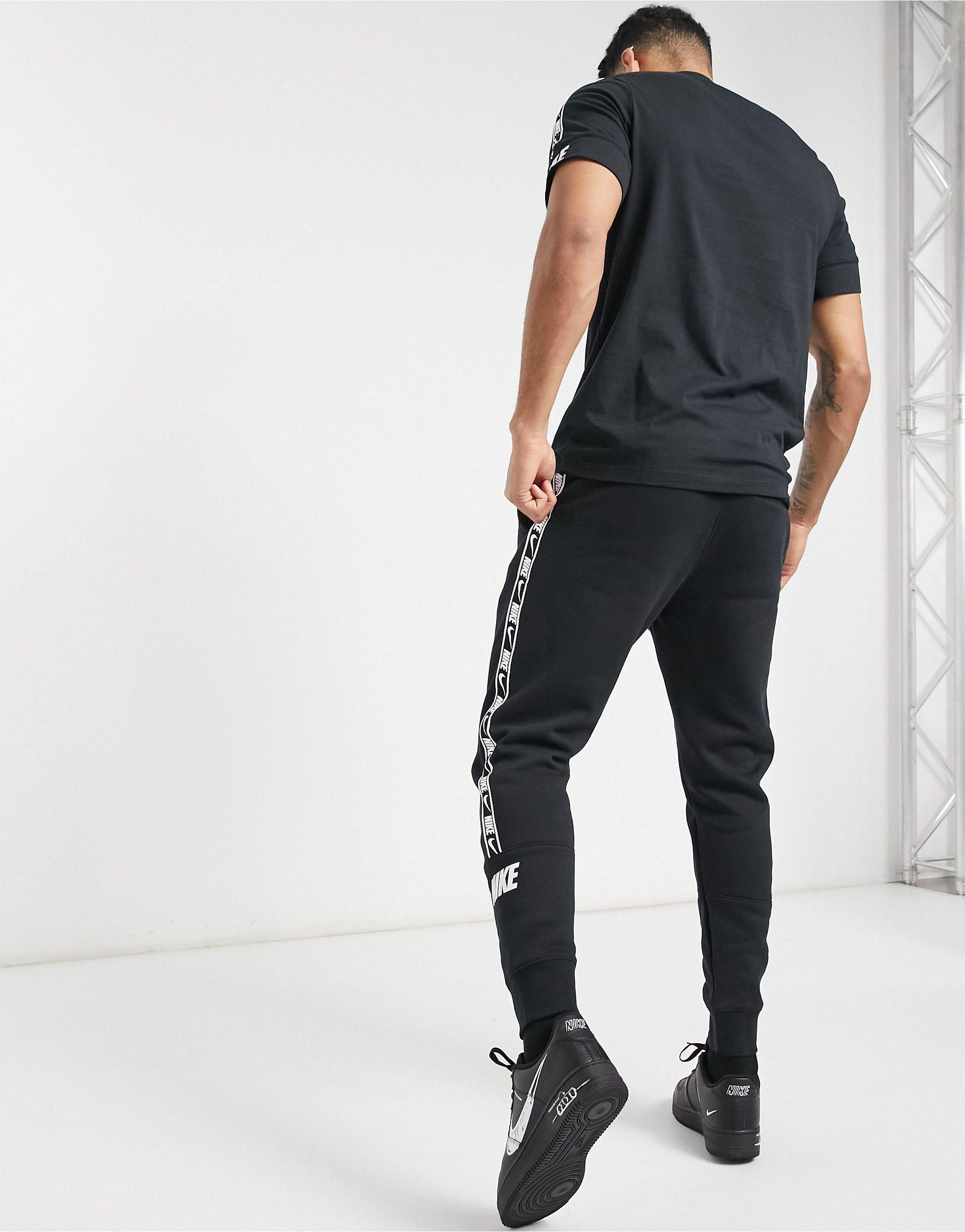 Nike Repeat Pack Taping Cuffed joggers in Black for Men - Lyst