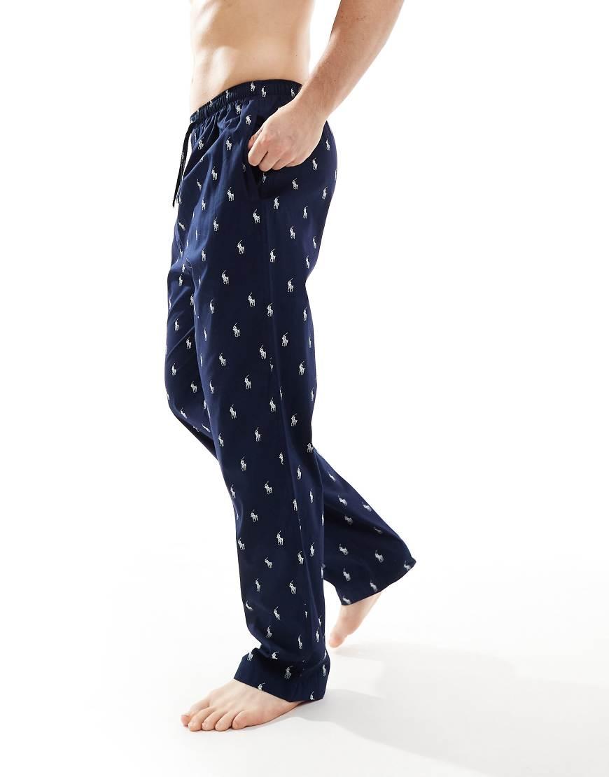 Polo Ralph Lauren Lounge Trousers With All Over Logo in Blue for Men Lyst UK